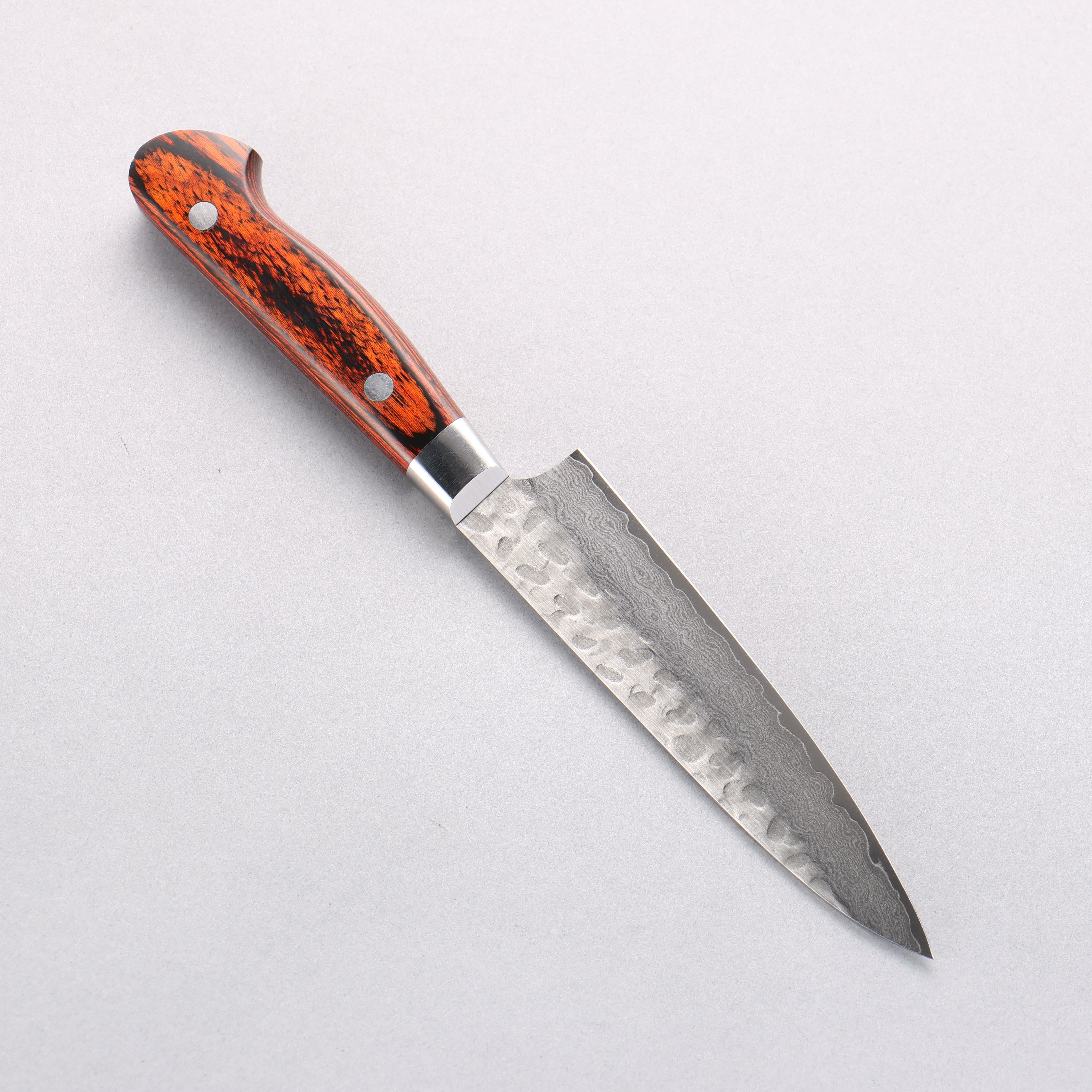 堺 孝行 VG10 33層大馬士革紋 多用途小刀 120mm 桃花心合成木 握把 - 清助刃物