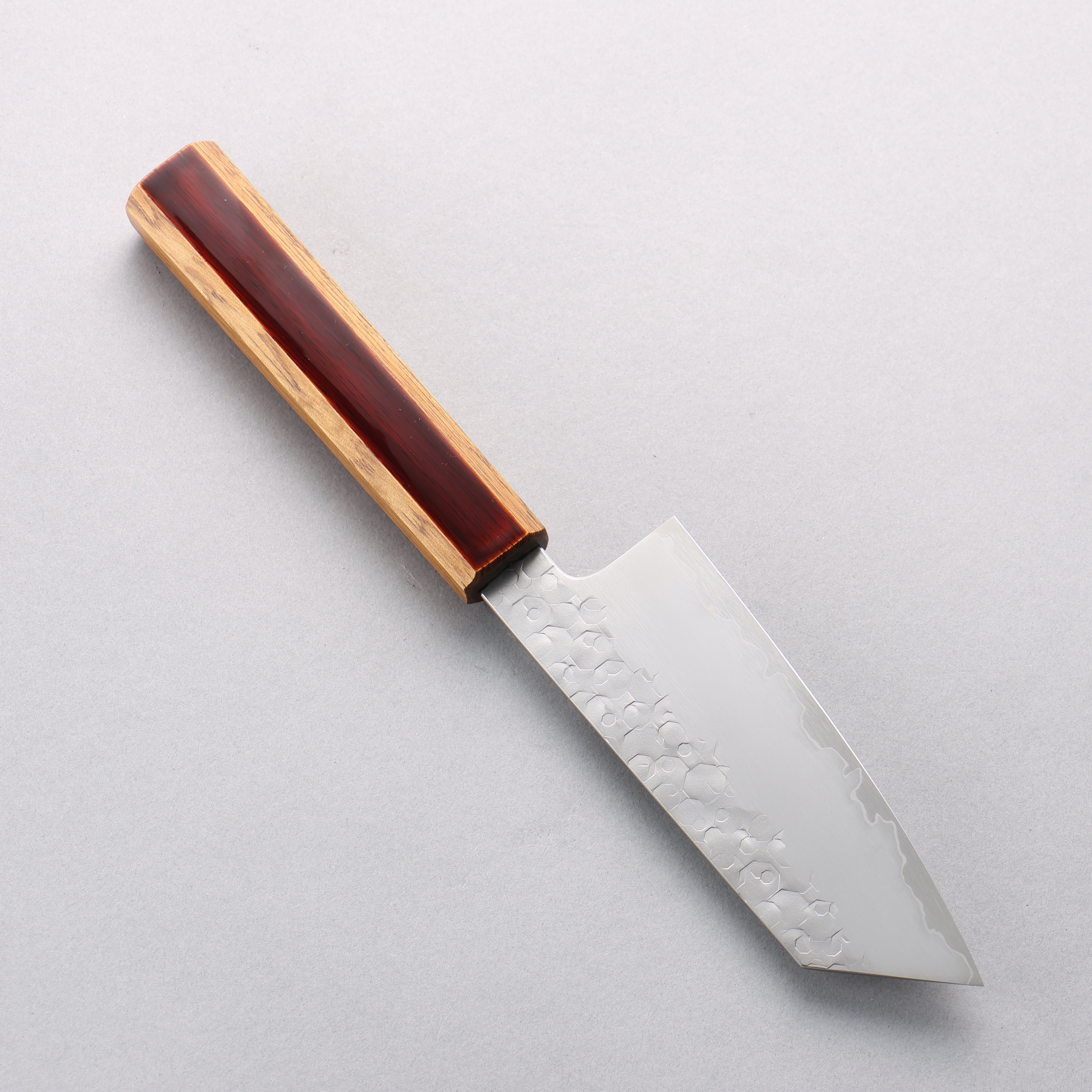 刃道 潮騒 SG2 鎚目 小文化刀 135mm 漆塗 (木地呂塗) 握把 - 清助刃物