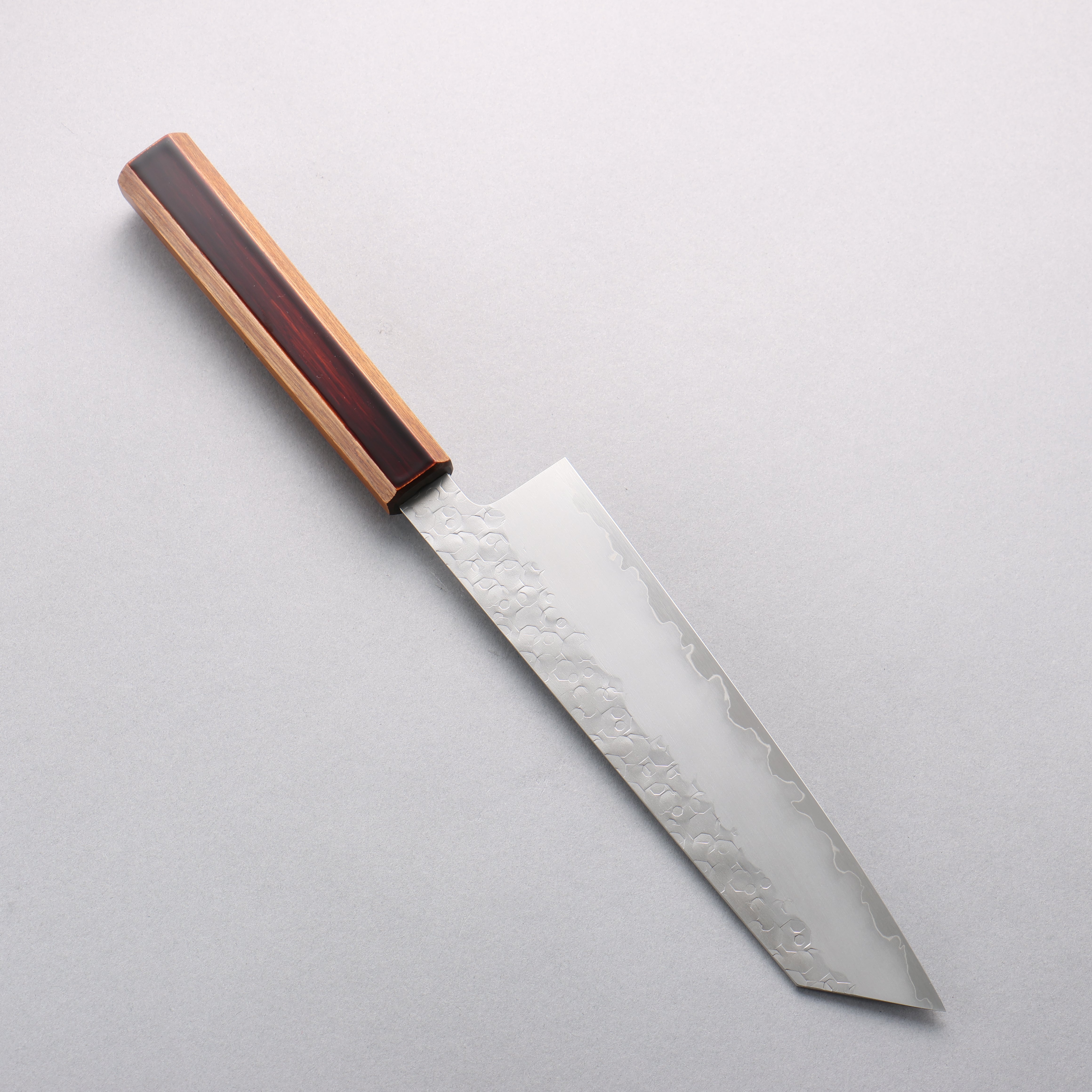 刃道 潮騒 SG2 鎚目 切付牛刀 210mm 漆塗 (木地呂塗) 握把 - 清助刃物