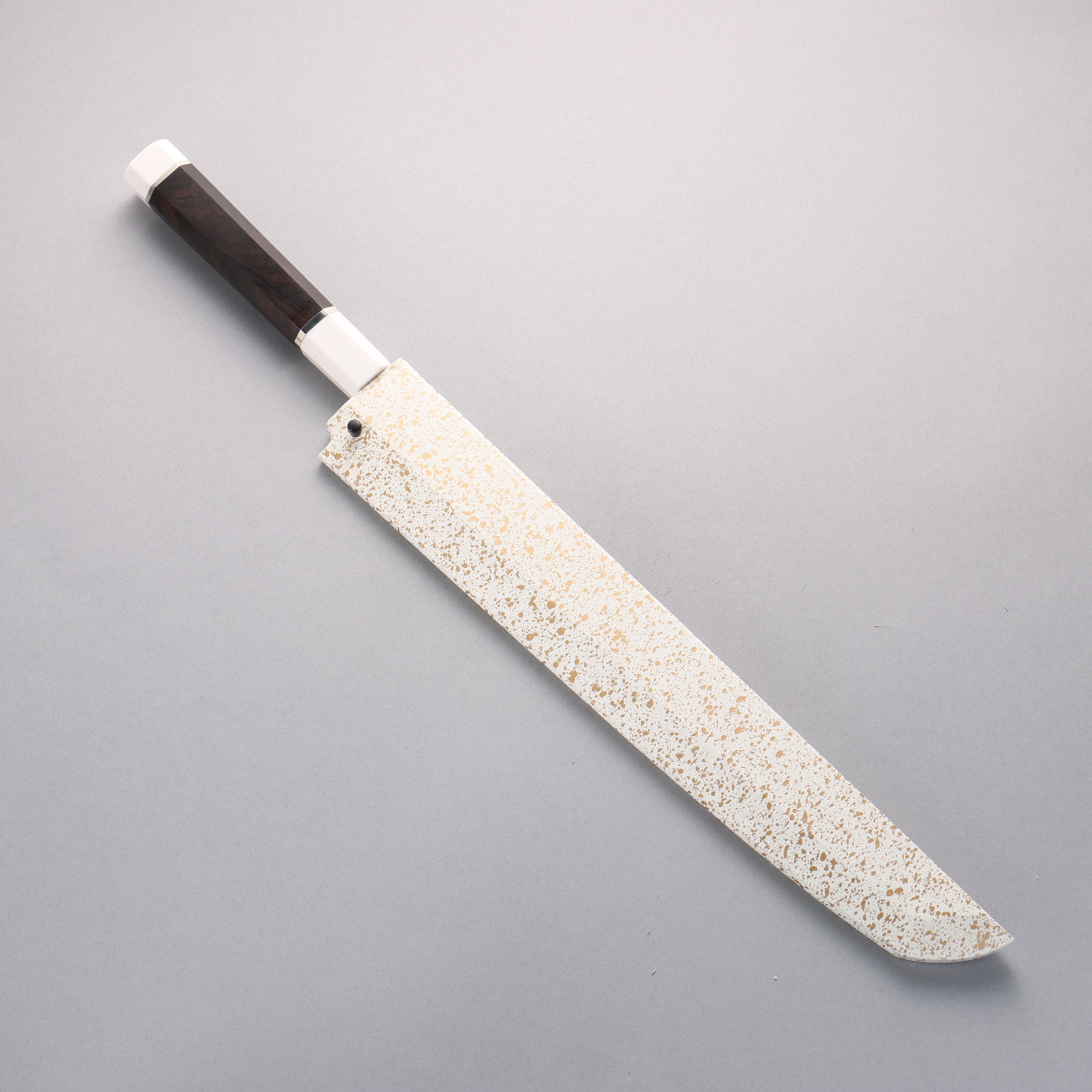 堺 孝行 影打 水本燒 白鋼二號 鏡面處理 先丸柳刃 300mm 黑檀(兩側帶水牛環型設計)握把 附刀鞘 - 清助刃物