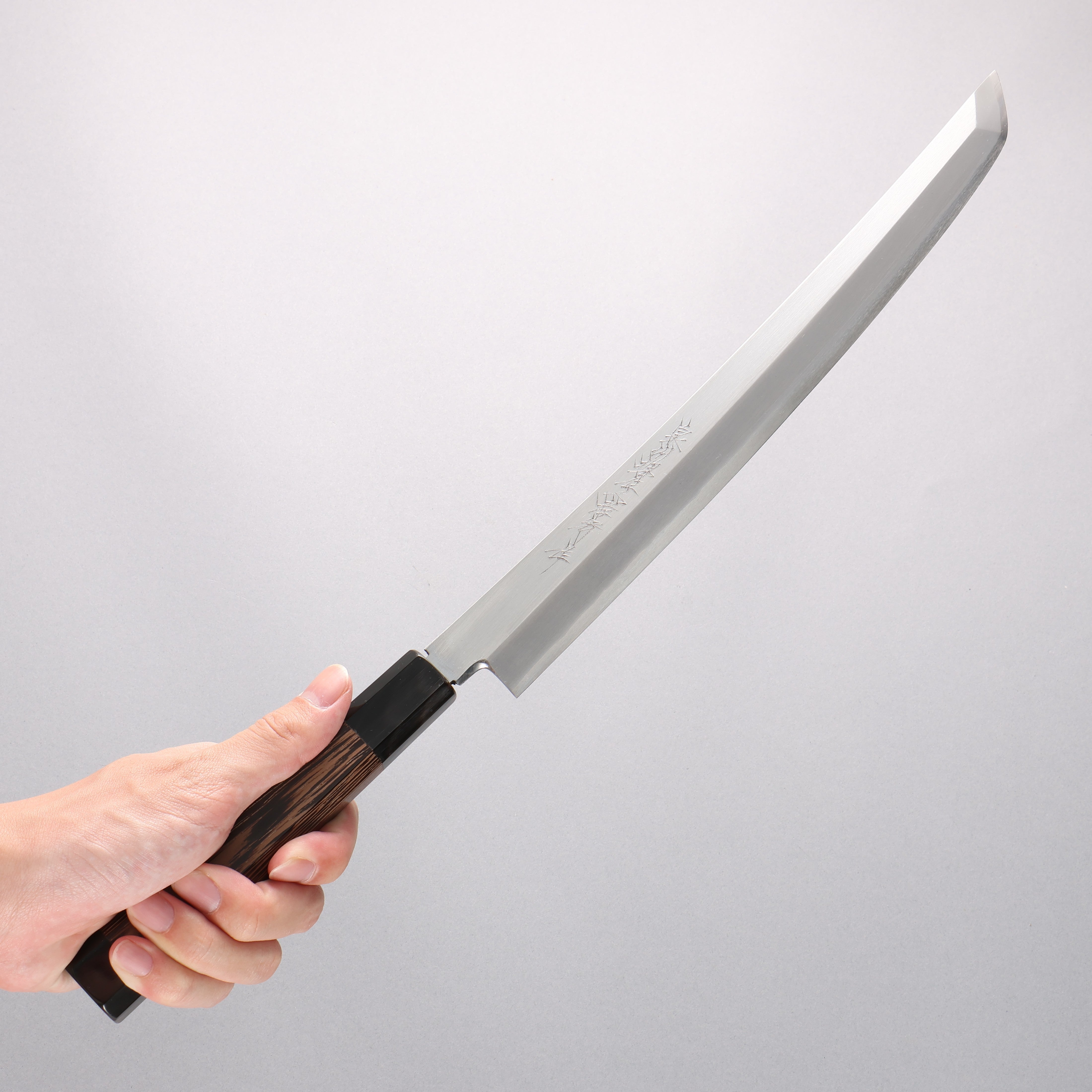 堺 孝行 斬月 銀三鋼 先丸柳刃 雞翅木握把 附刀鞘 - 清助刃物