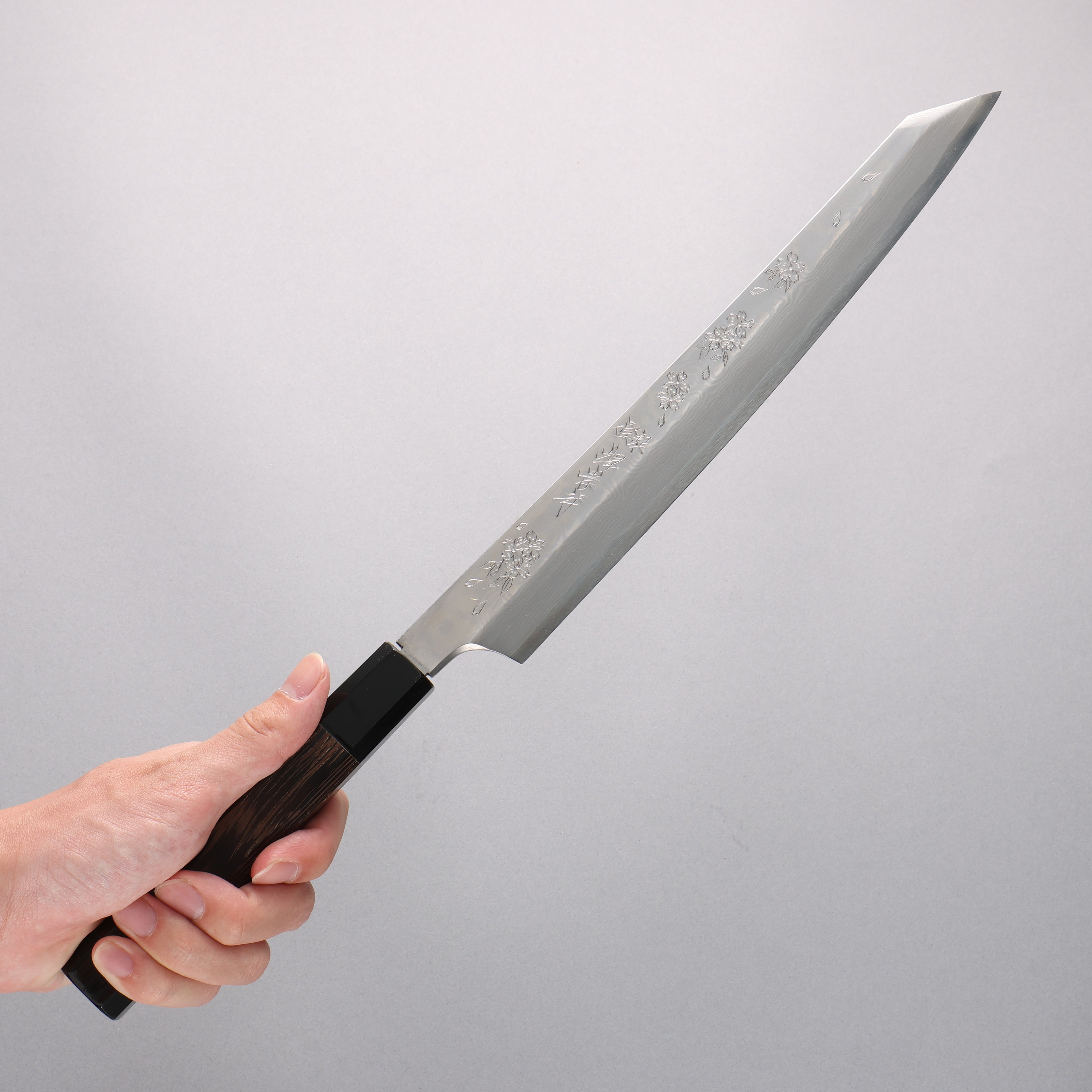 堺 孝行 飛燕 銀三鋼 柳刃 雞翅木(兩側帶水牛環型設計)握把 附刀鞘 - 清助刃物