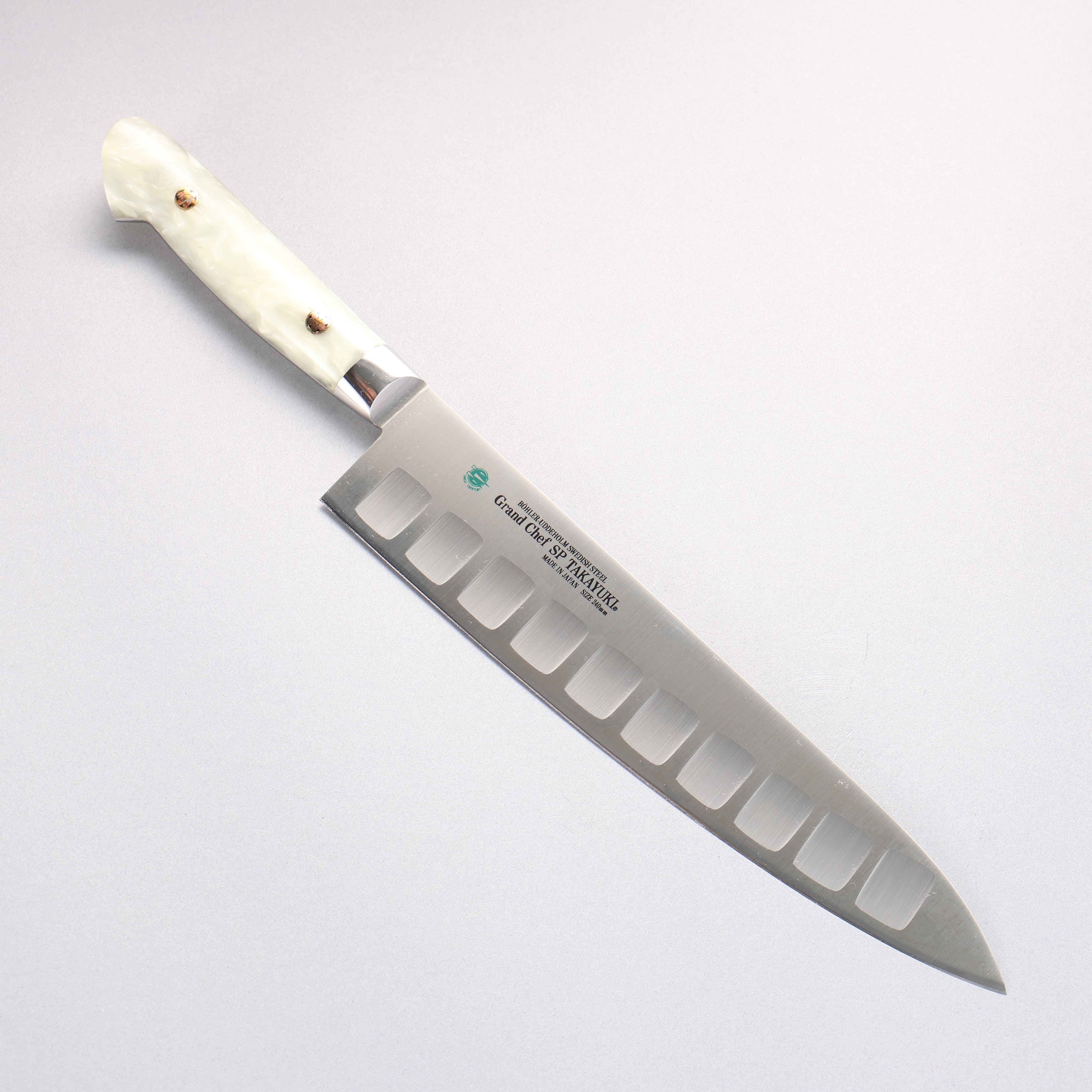 堺 孝行 大廚系列 SP 瑞典鋼 牛刀鮭魚刀型 240mm SP Type III (珍珠) 握把 - 清助刃物