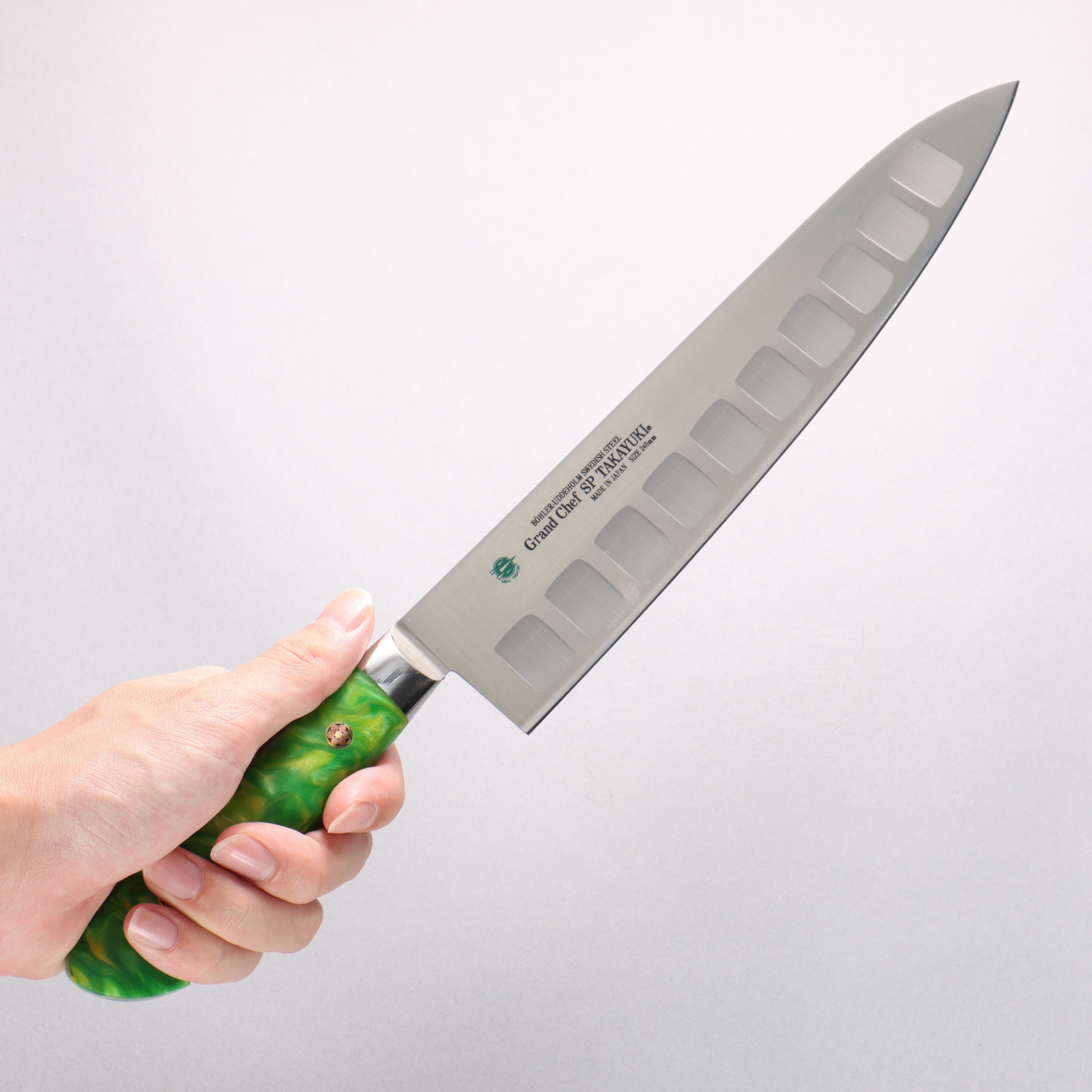 堺 孝行 大廚系列 SP 瑞典鋼 牛刀鮭魚刀型 240mm SP Type III (叢林) 握把 - 清助刃物