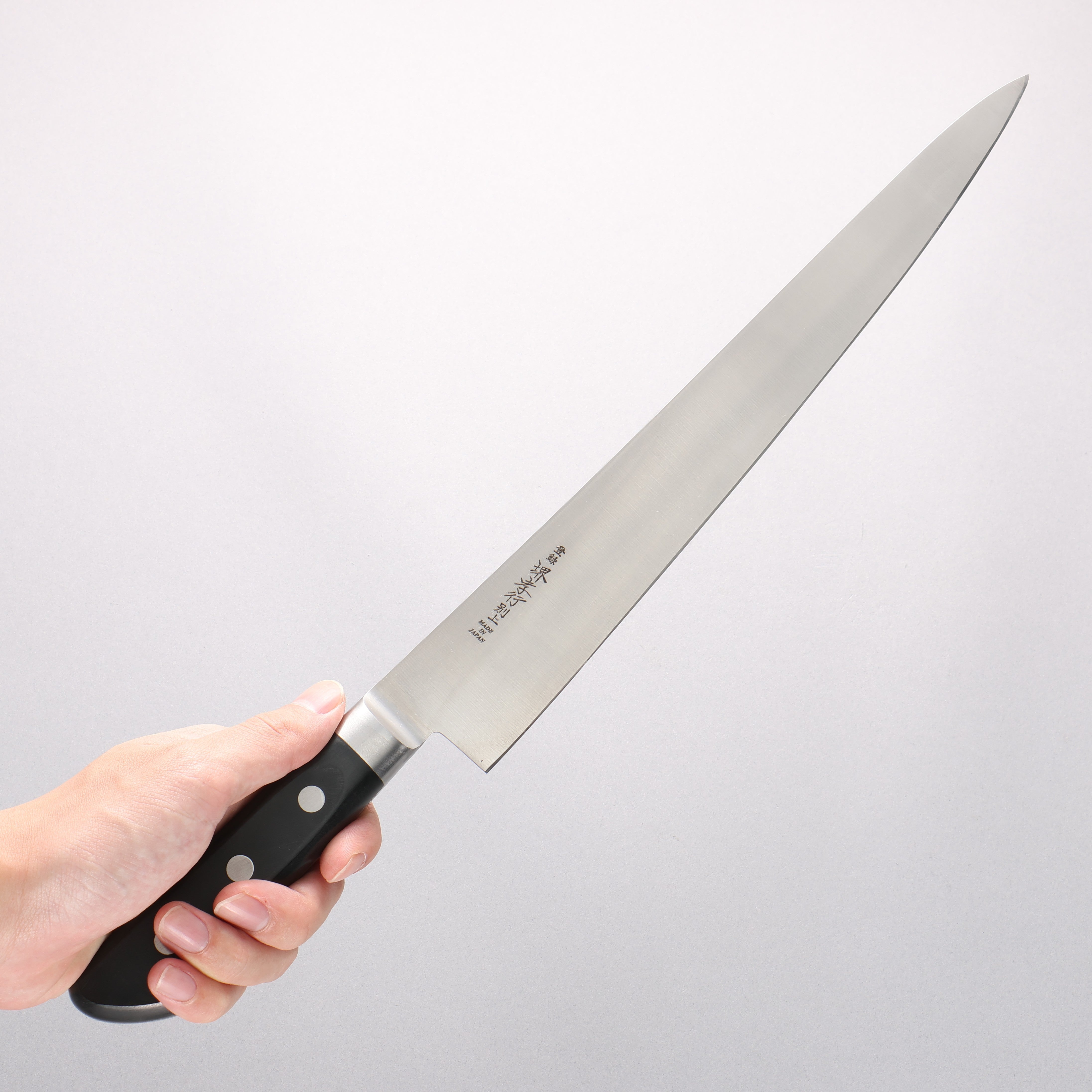 堺 孝行 【左撇子用】 日本鋼 筋引 300mm 黑合成木 握把 - 清助刃物