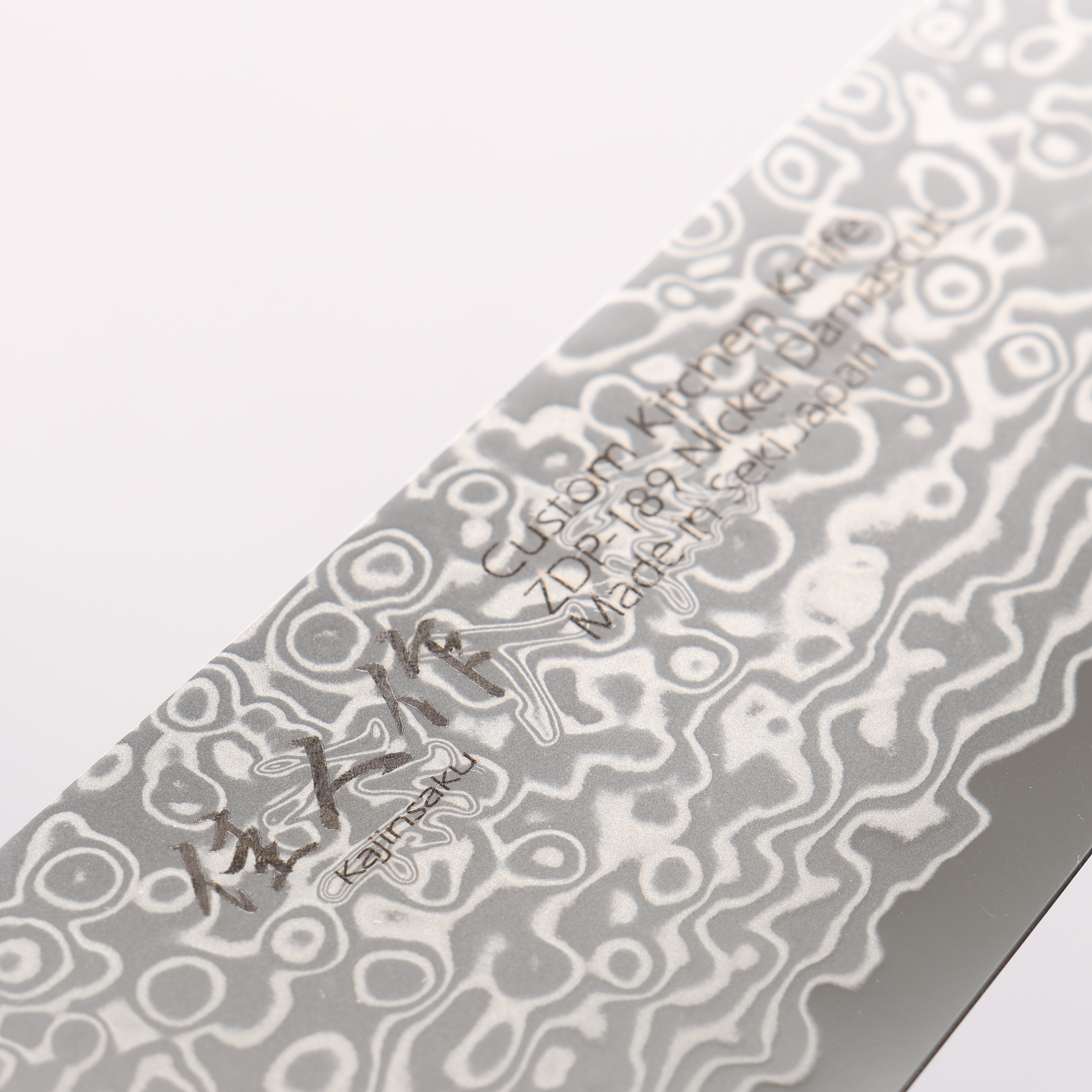 佳人 ZDP189 大馬士革紋 打磨處理 切付三德刀 165mm 哈納林瘤嵌細工 握把 - 清助刃物