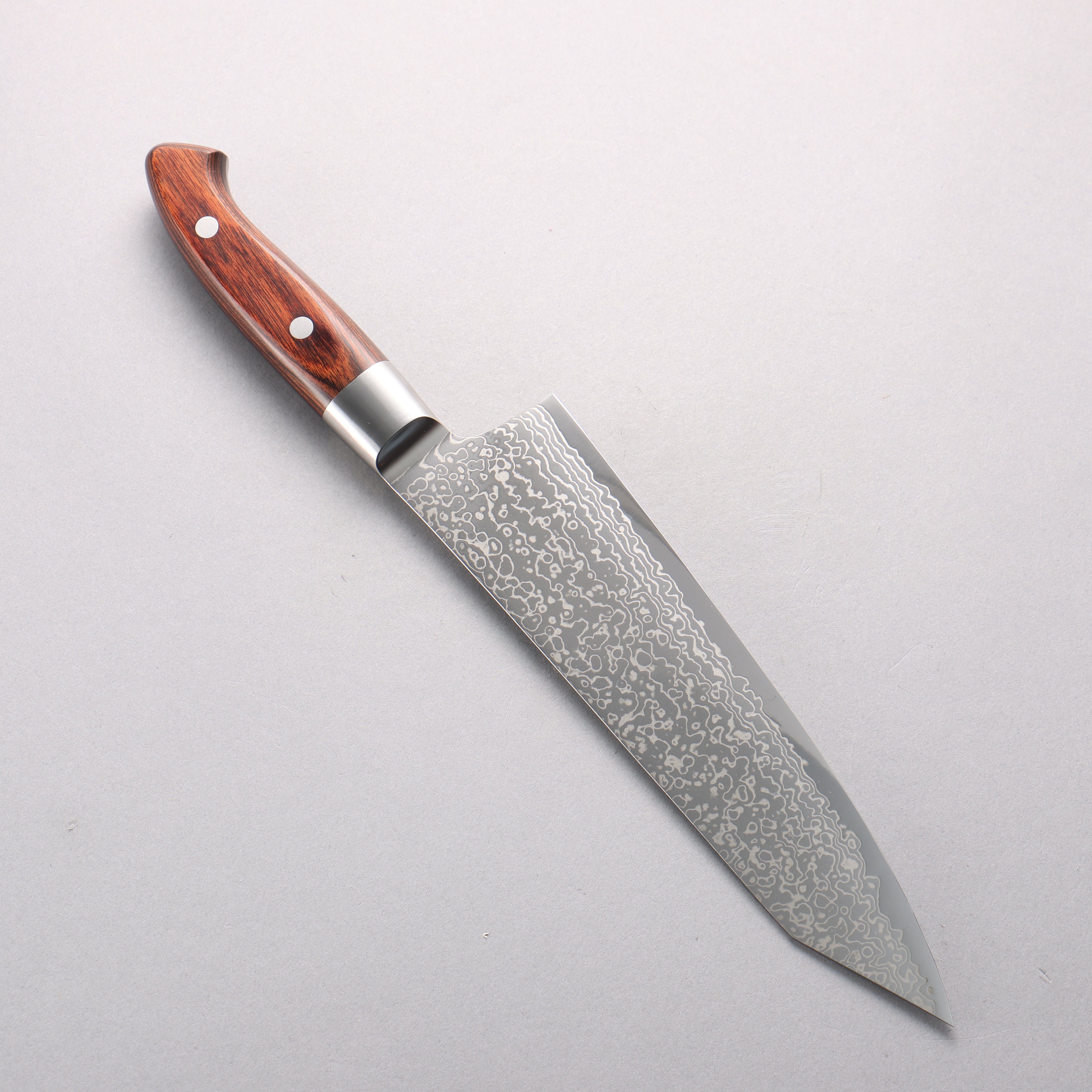 佳人 超級青鋼 大馬士革紋 切付牛刀 210mm 桃花心木 握把 - 清助刃物