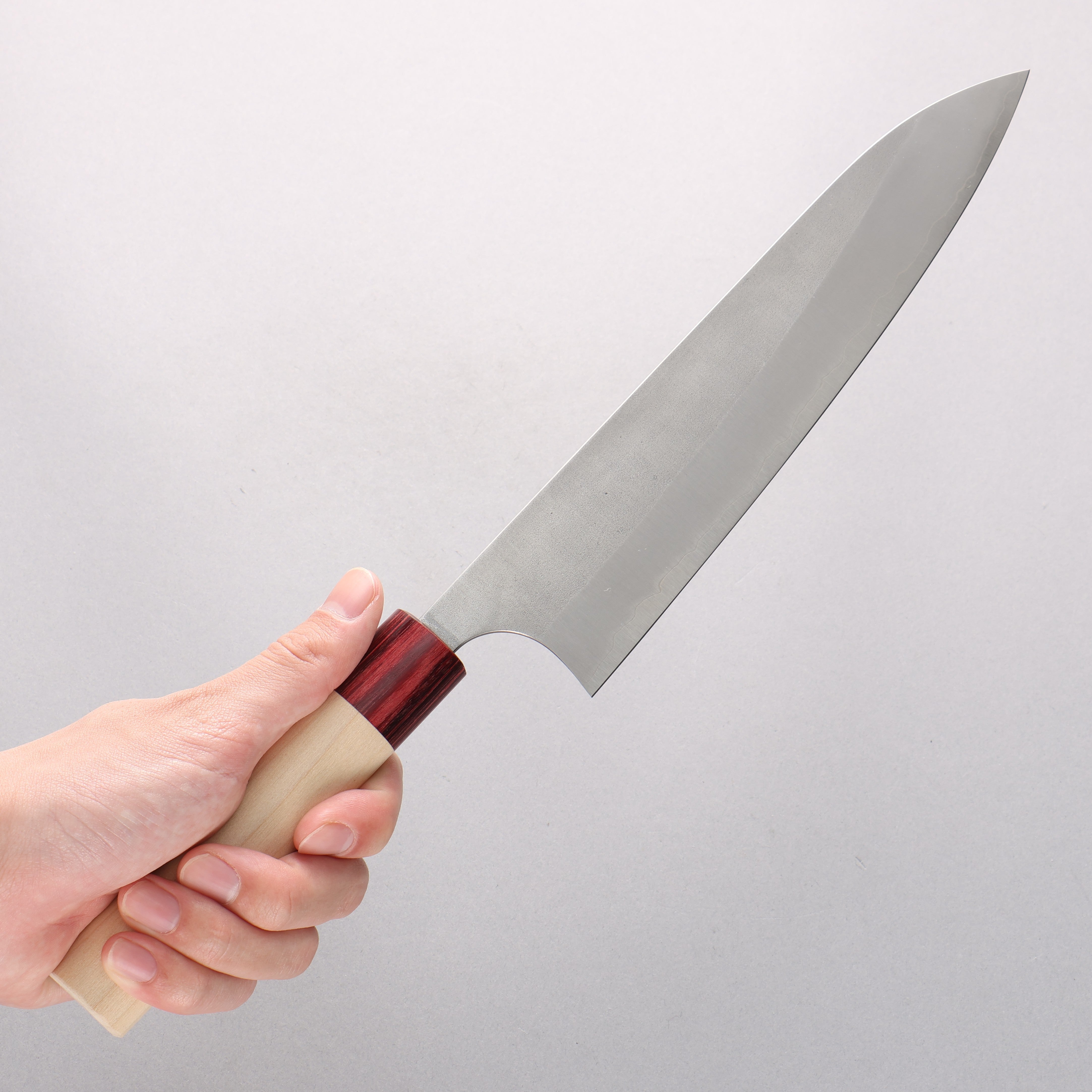 昌景 雪 白鋼二號 梨地 牛刀 210mm 木蘭 握把 - 清助刃物