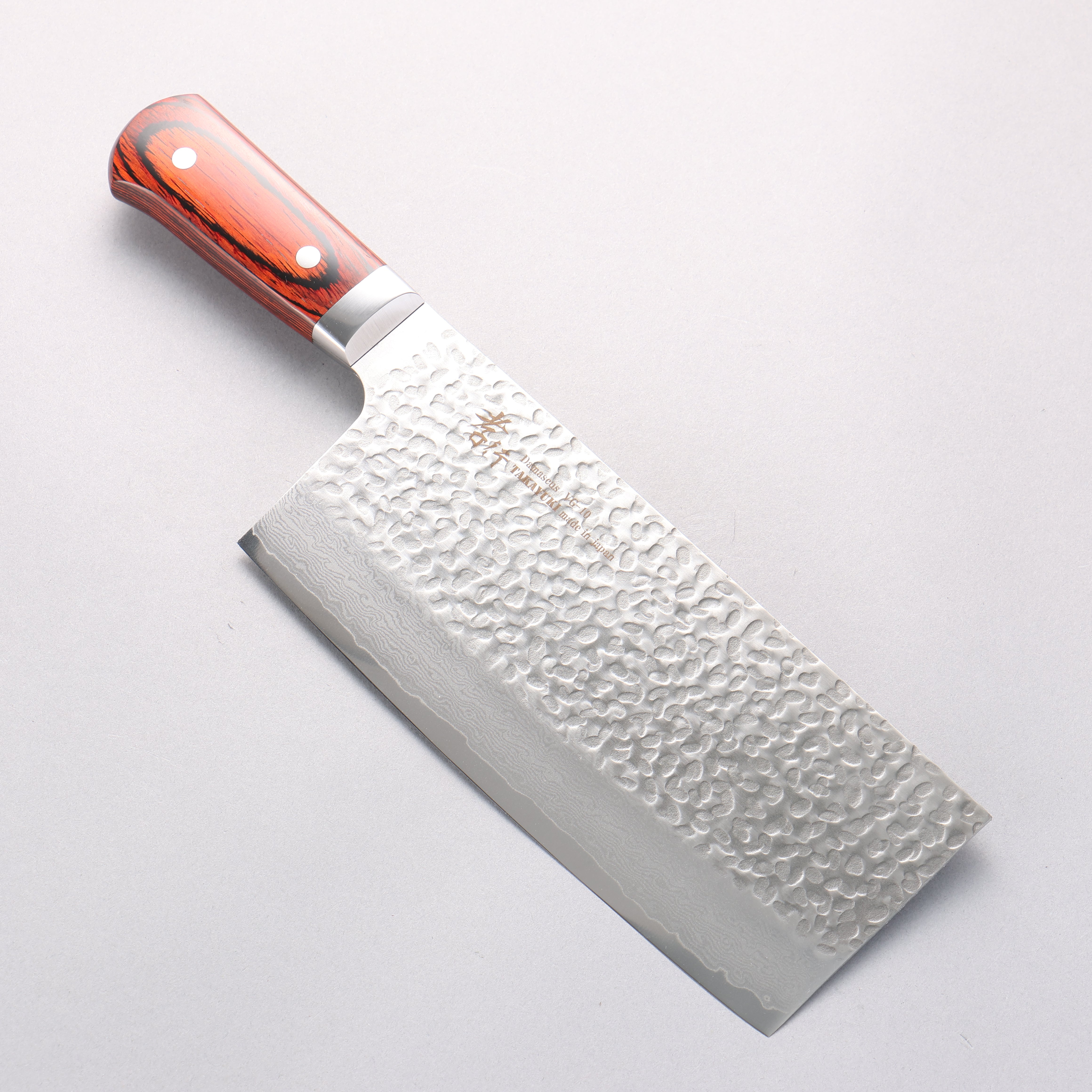 堺 孝行 VG10 33層 大馬士革紋 中華菜刀 195mm 桃花心合成木握把 - 清助刃物