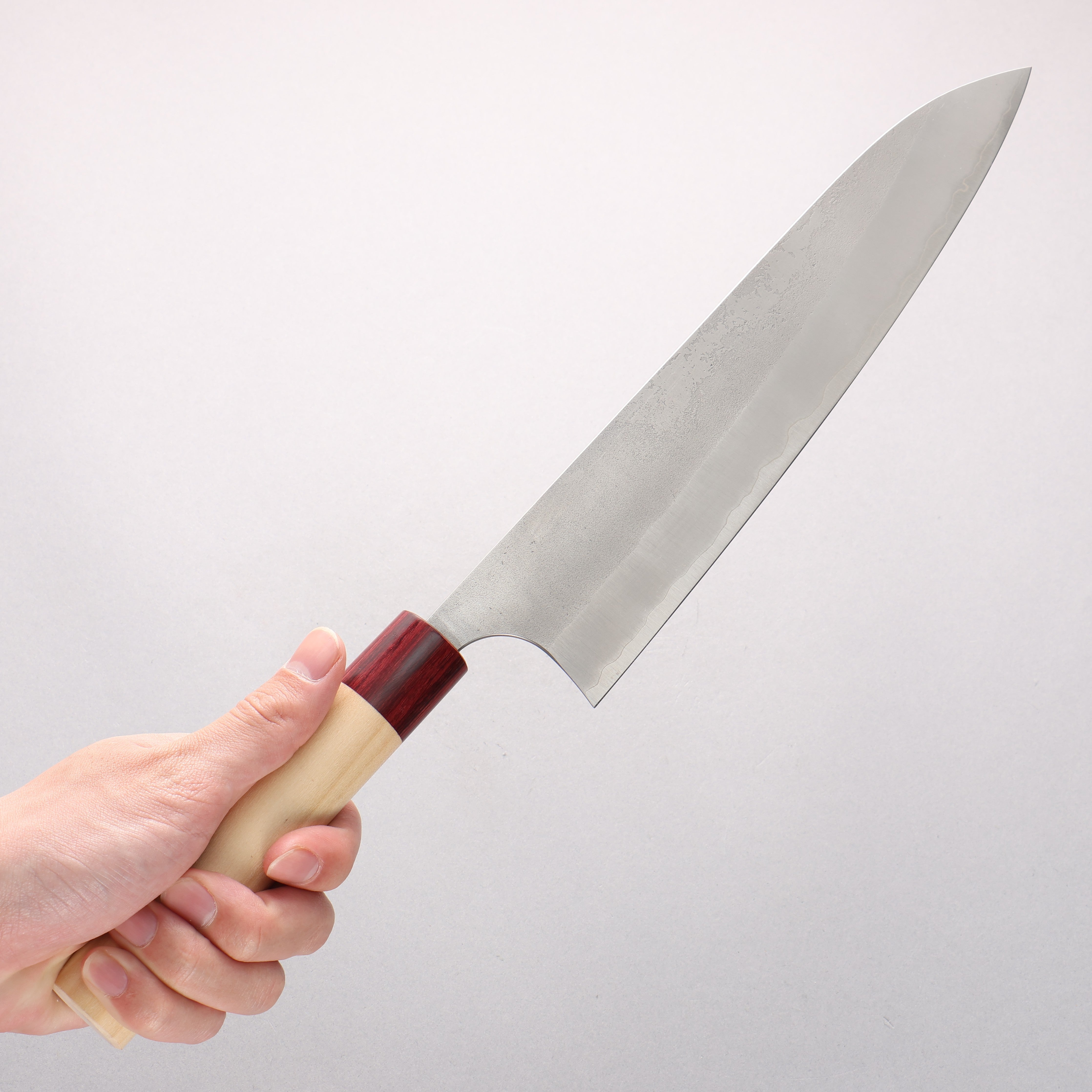 昌景 雪 白鋼二號 梨地 牛刀 240mm 木蘭 握把 - 清助刃物