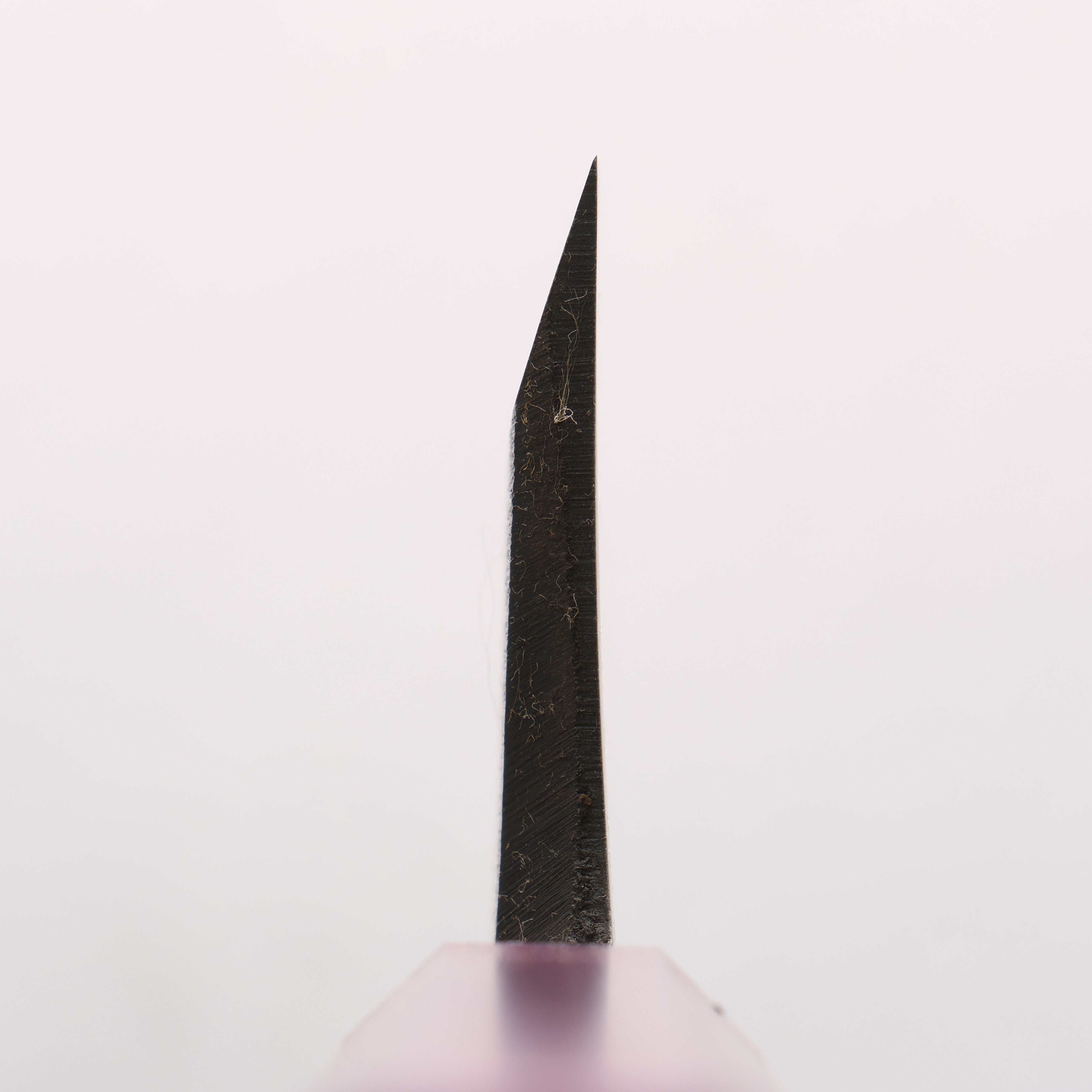 清助 白鋼二號 黑打 出刃 180mm 紫色漆塗 握把 - 清助刃物