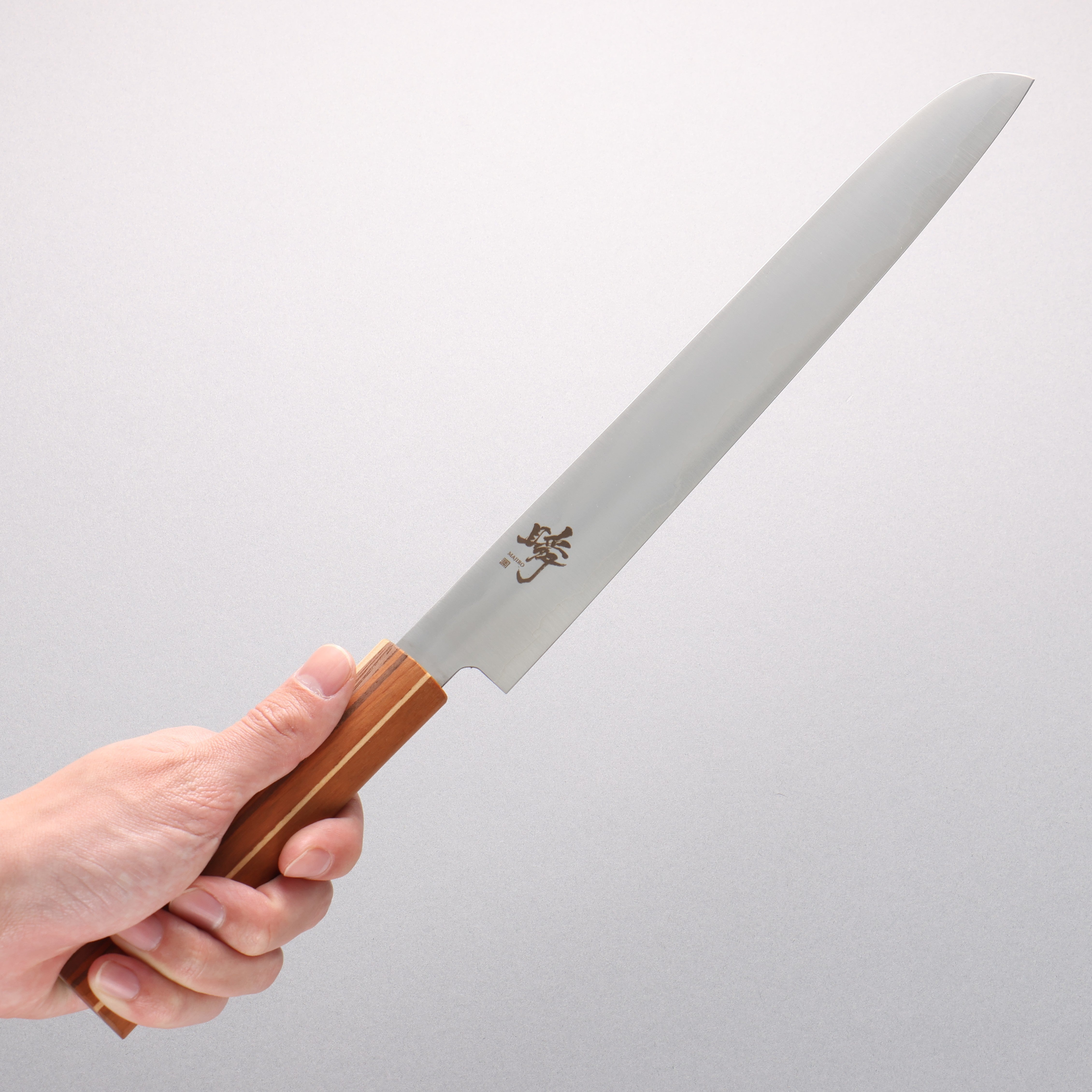 田中 誠貴 瞬 銀三鋼 麵包刀 270mm 楓櫻核桃木複合材 握把 - 清助刃物