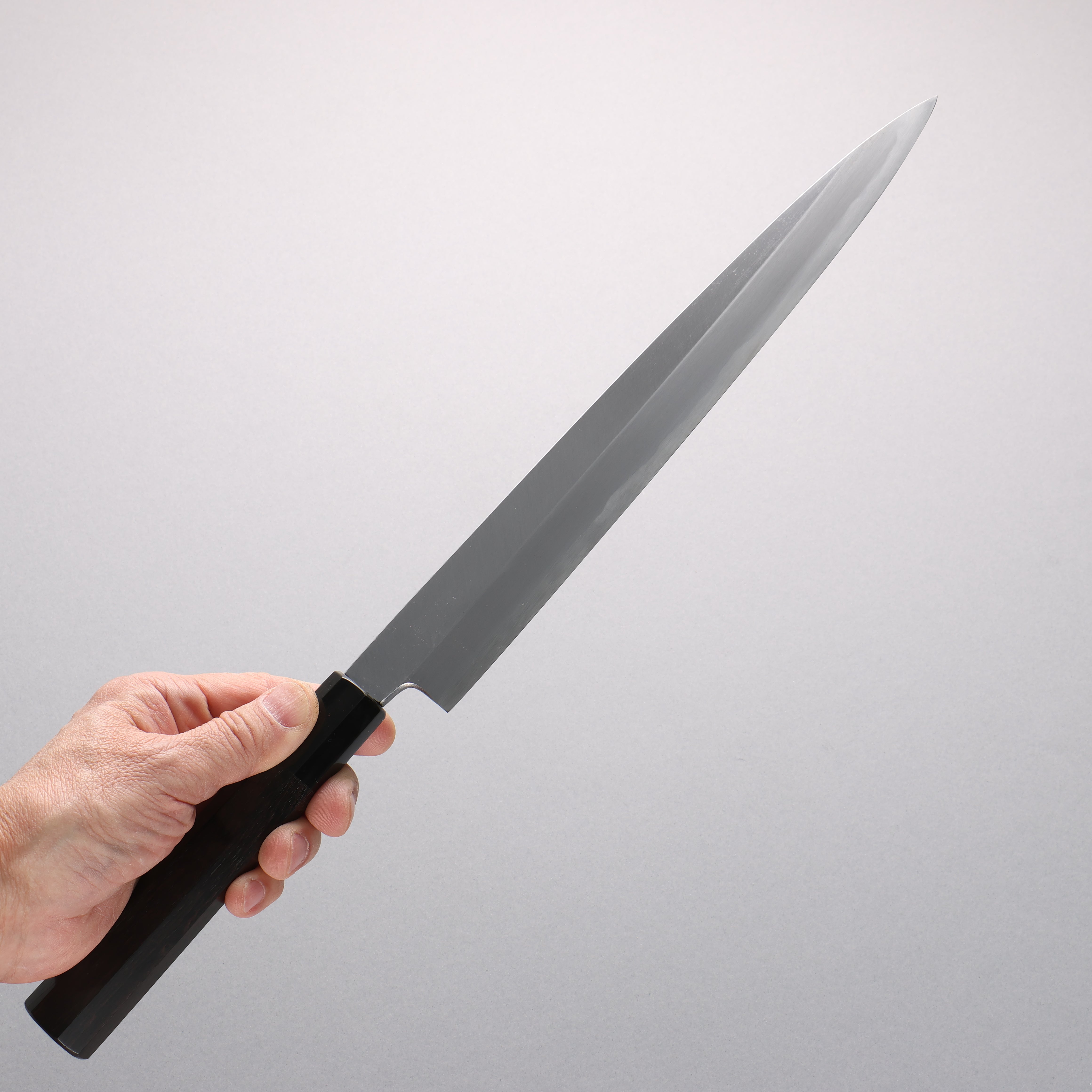 源 昭忠 青鋼二號 柳刃 270mm 黑檀 (口輪:黑水牛角) 握把 - 清助刃物