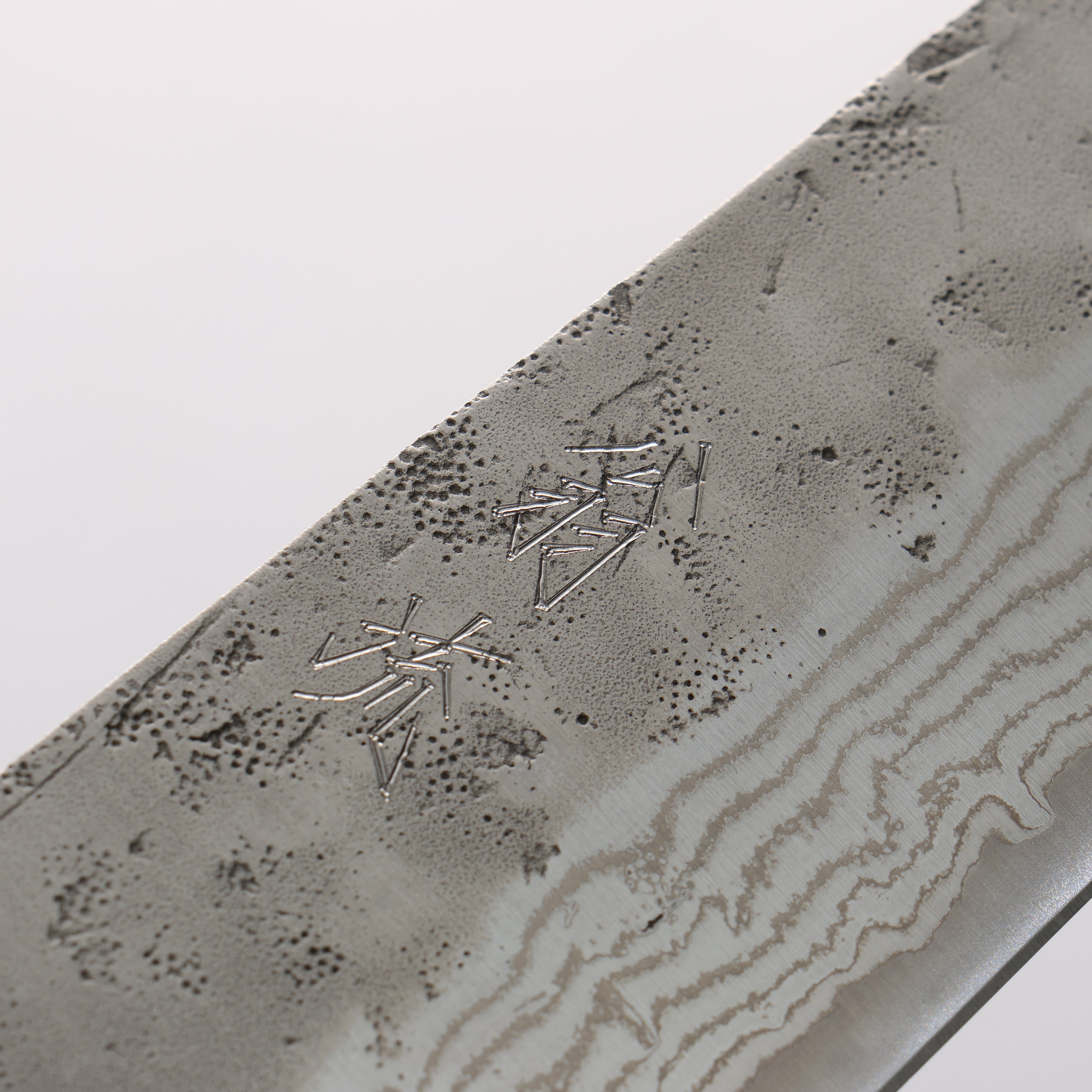 翁流 瑞典鋼 大馬士革紋 和紙地 牛刀 210mm 橡木 握把 - 清助刃物