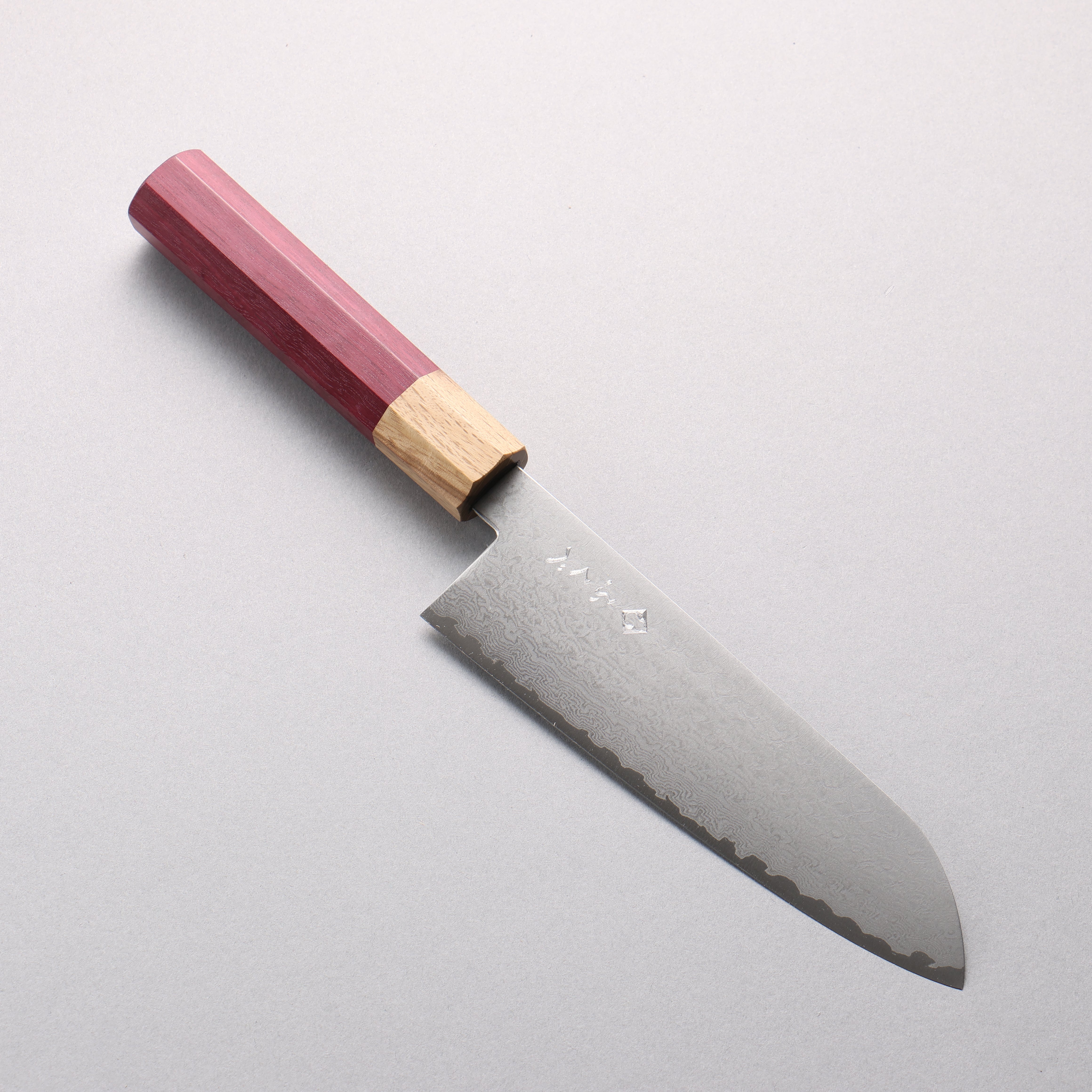 Fukube VG10 16層大馬士革紋 三德刀 165mm 紫心木 握把 - 清助刃物