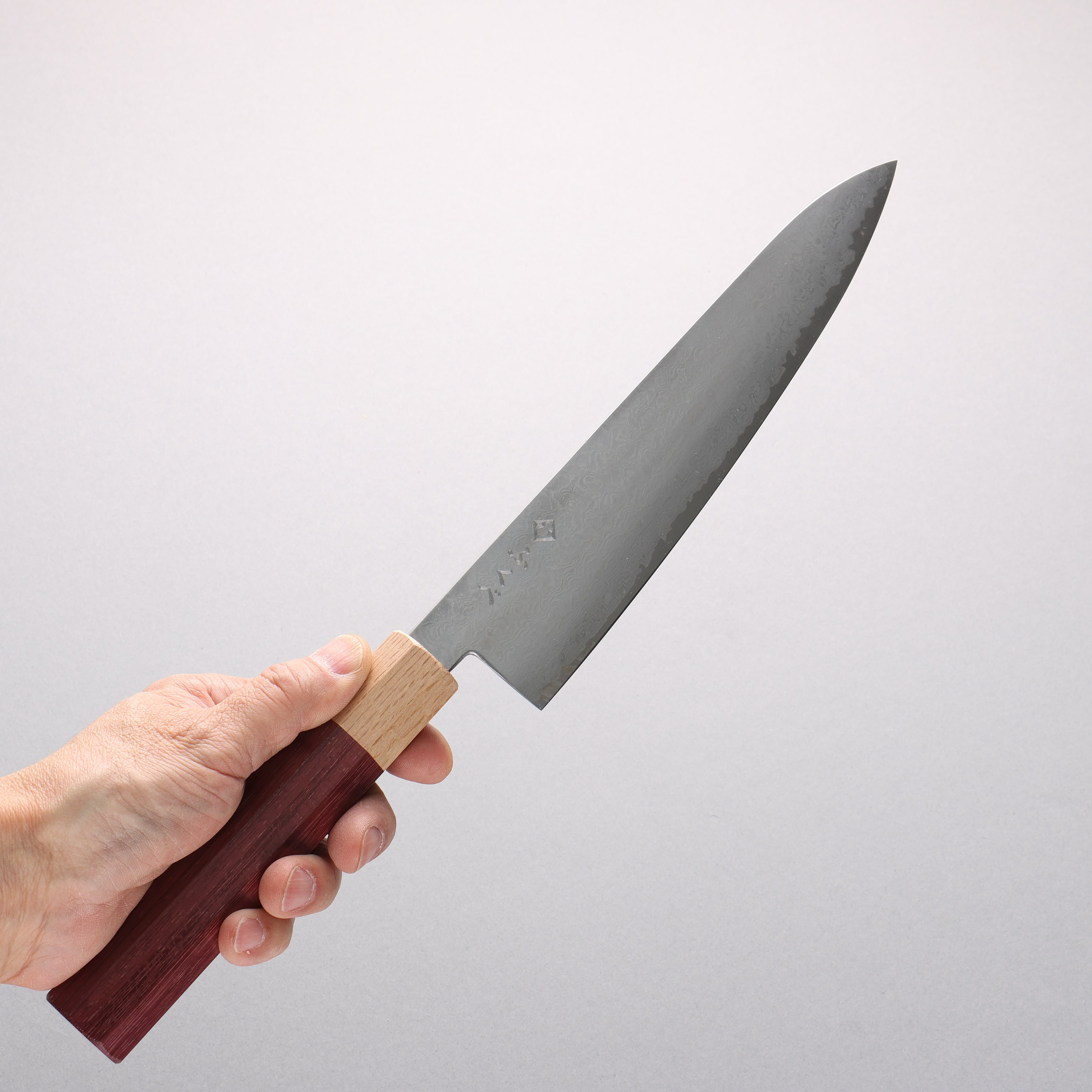 Fukube VG10 16層大馬士革紋 牛刀 210mm 紫心木 握把 - 清助刃物