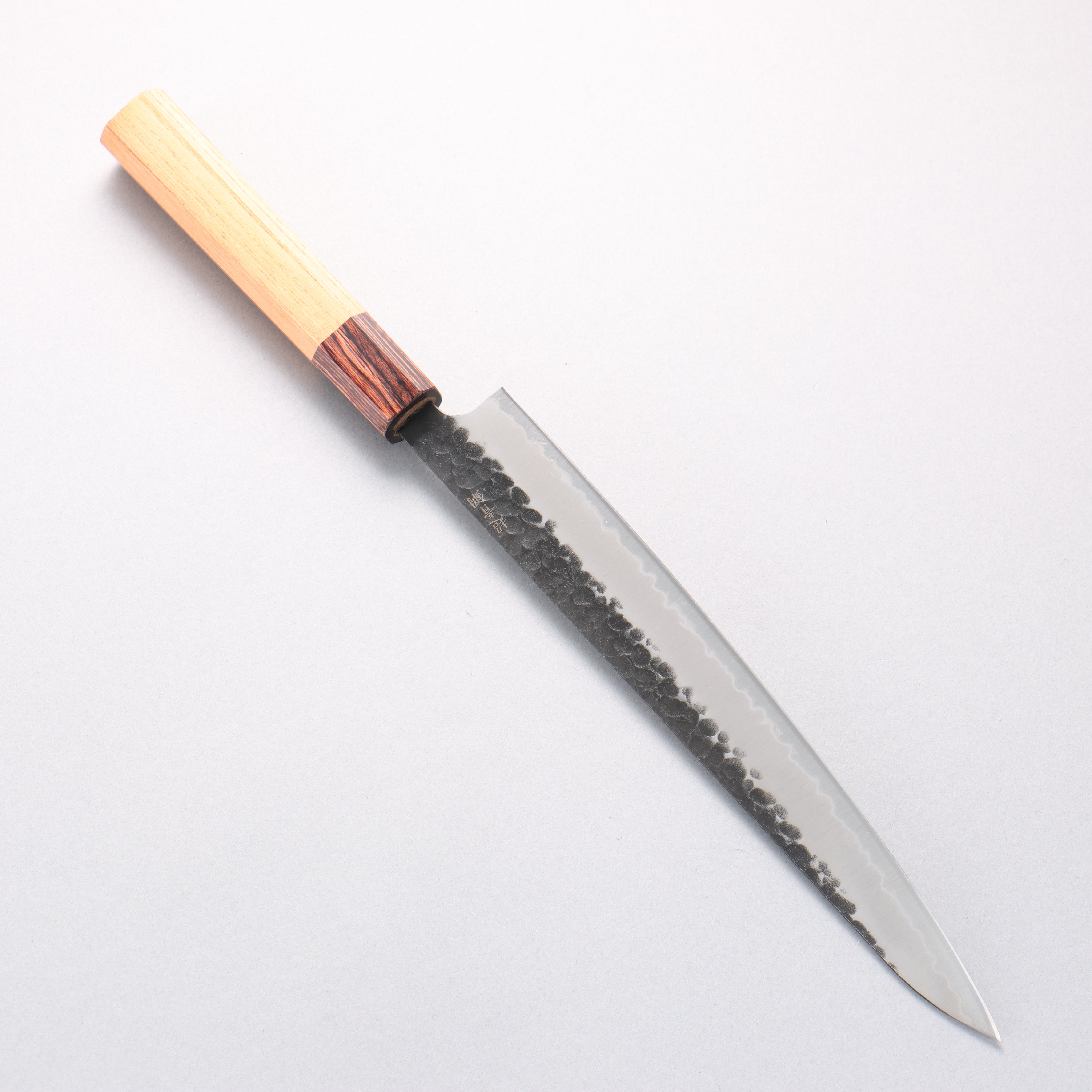 堺 孝行 超級青鋼 鎚目 黑打 筋引 240mm 櫸木握把 - 清助刃物