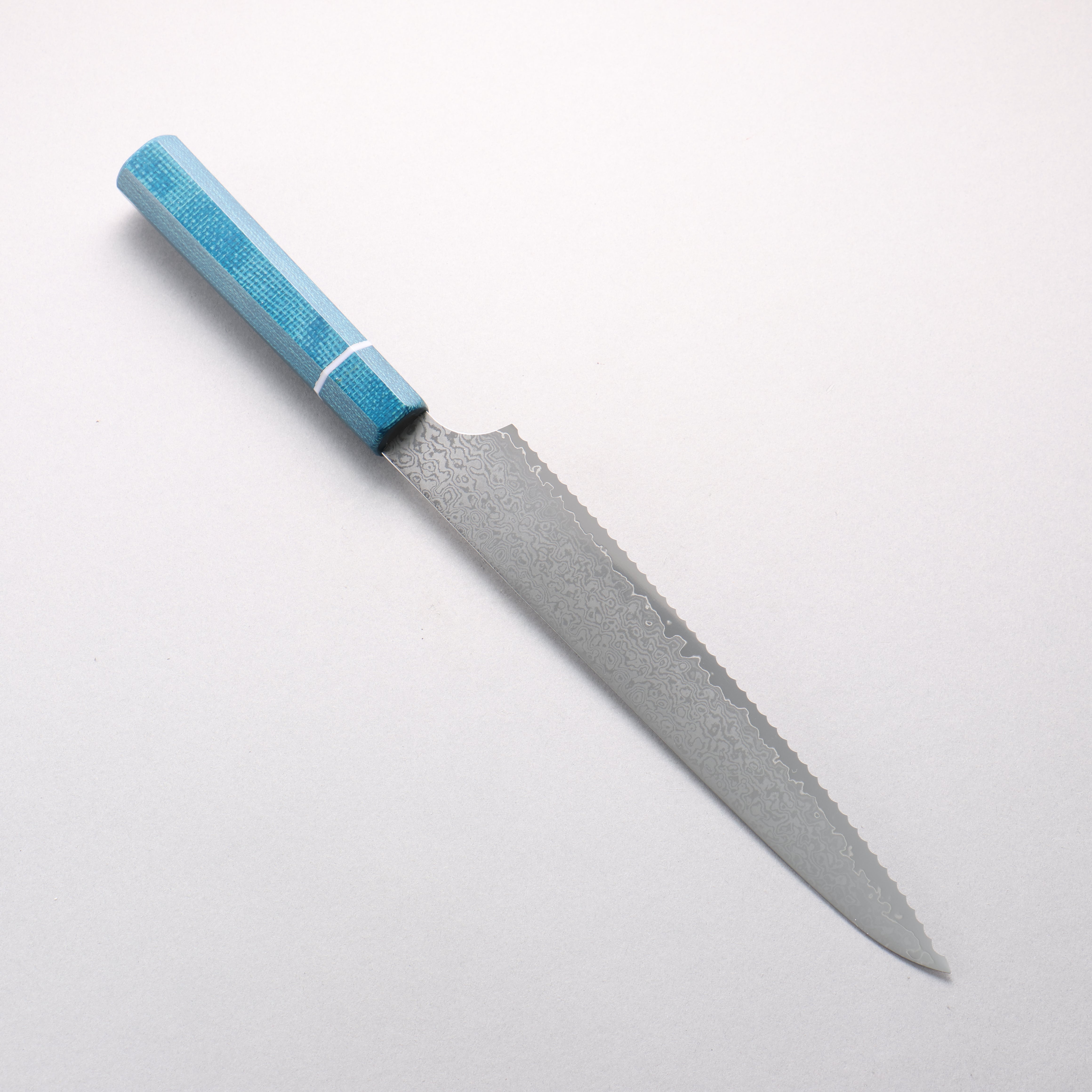 Kei VG10 大馬士革紋 麵包刀 240mm 青米卡塔(樹脂複合材料) 握把 - 清助刃物