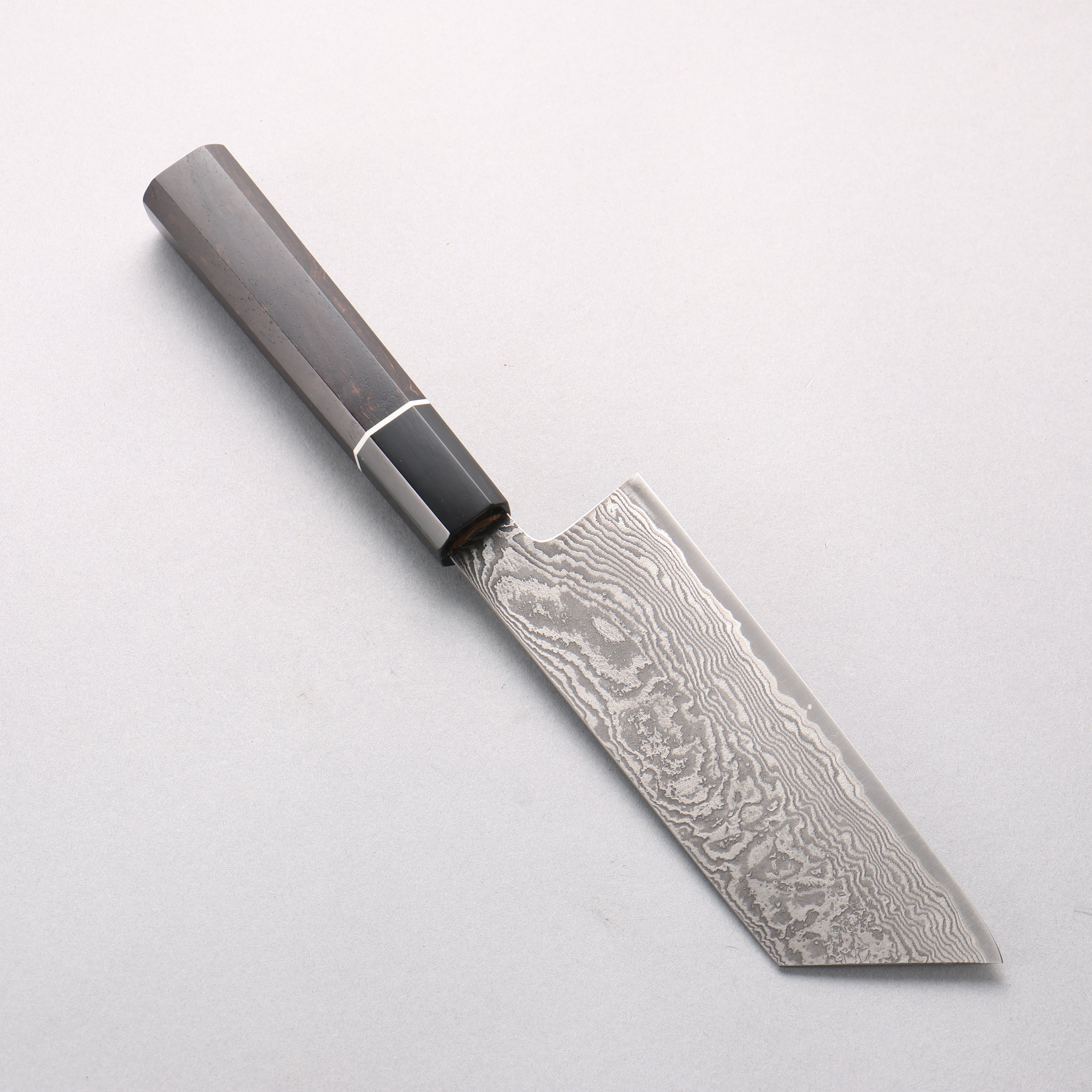 田中 誠貴 羽々斬 SG2 大馬士革紋 菜切 165mm 黑檀 (口輪:黑水牛角) 握把 - 清助刃物