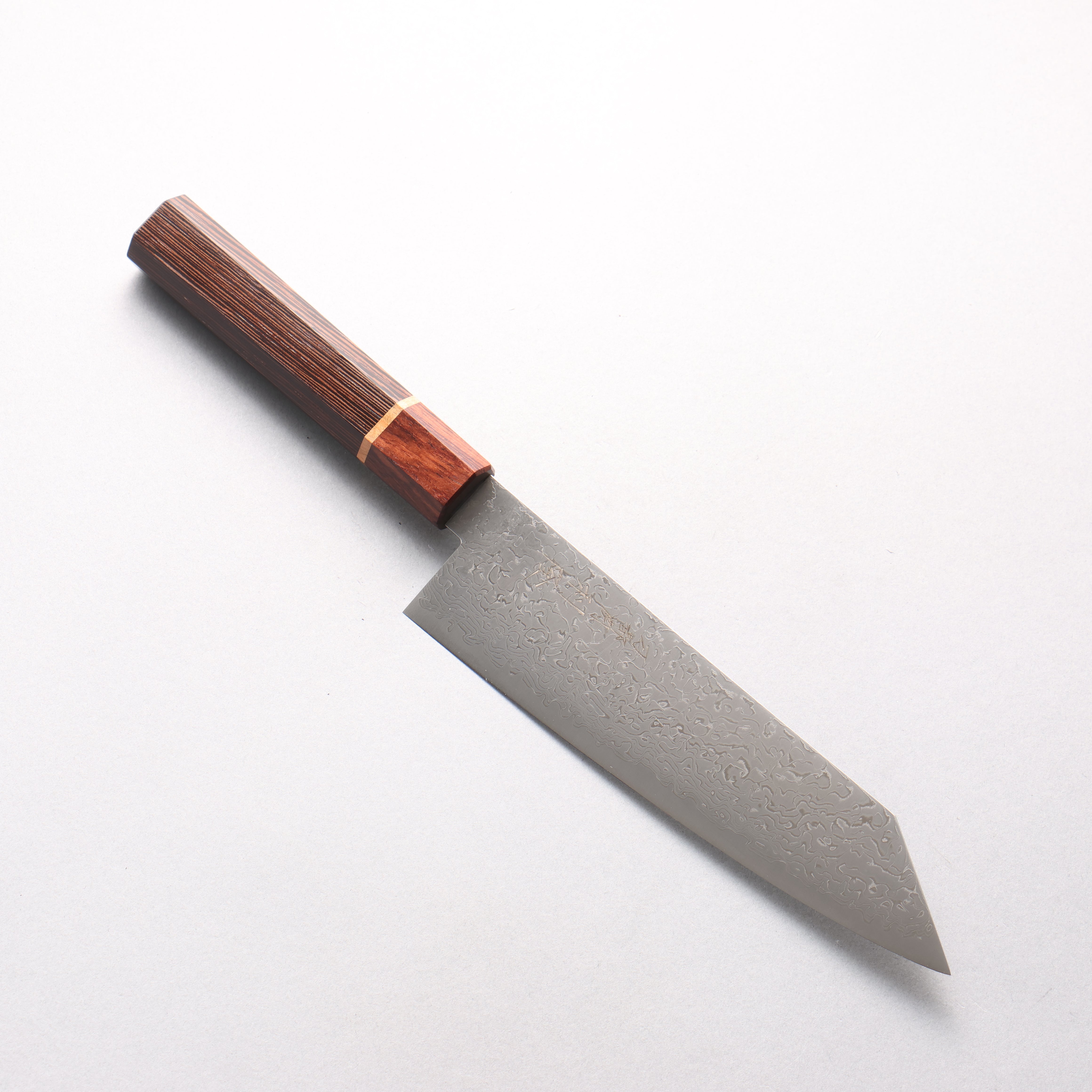 利隆 VG10 15層大馬士革紋 切付三德刀 180mm 雞翅木带樱桃木环(口輪:紫檀木) 握把 - 清助刃物