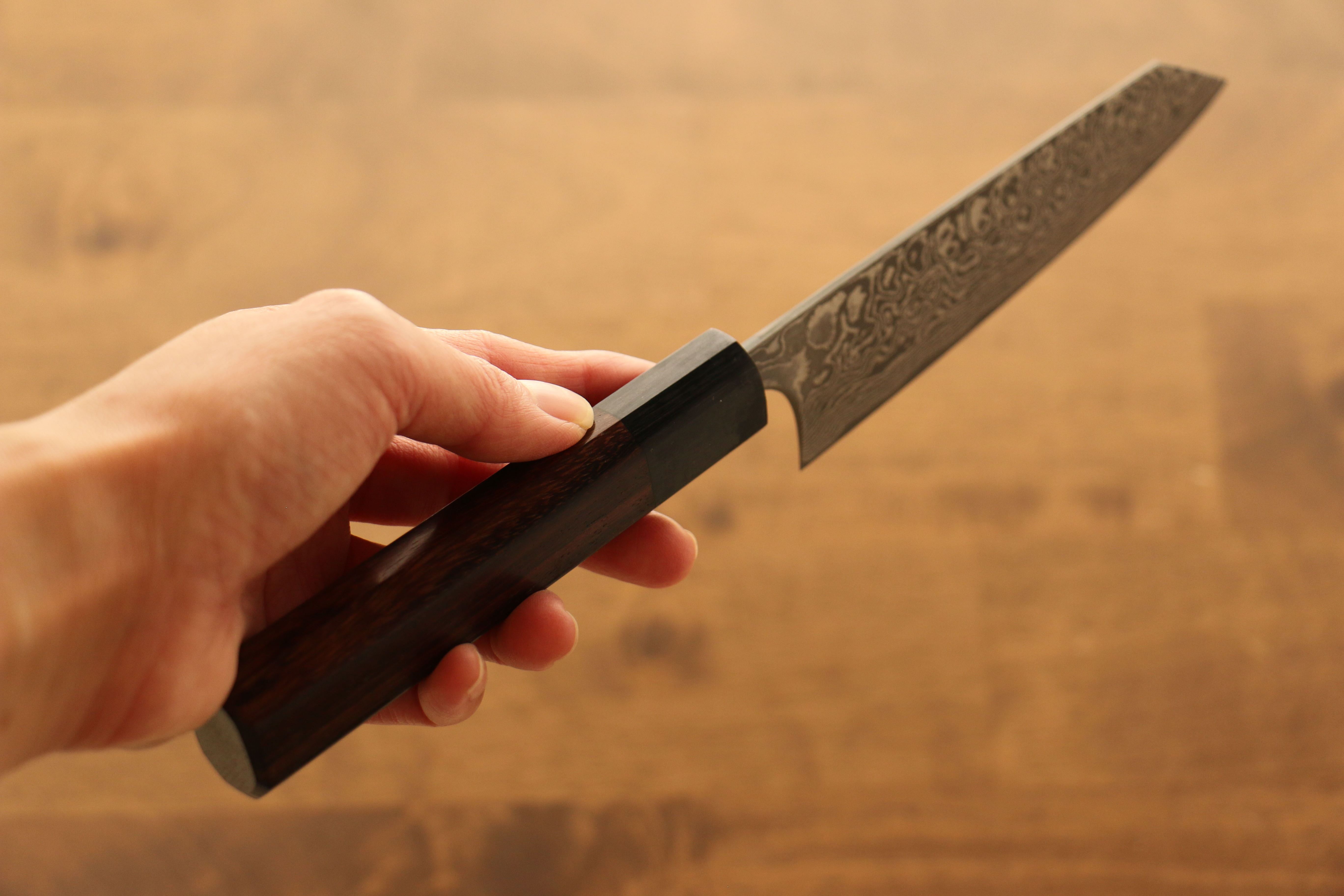 昌景 雲 VG10 大馬士革紋 小文化刀 120mm 紫檀木 握把 - 清助刃物