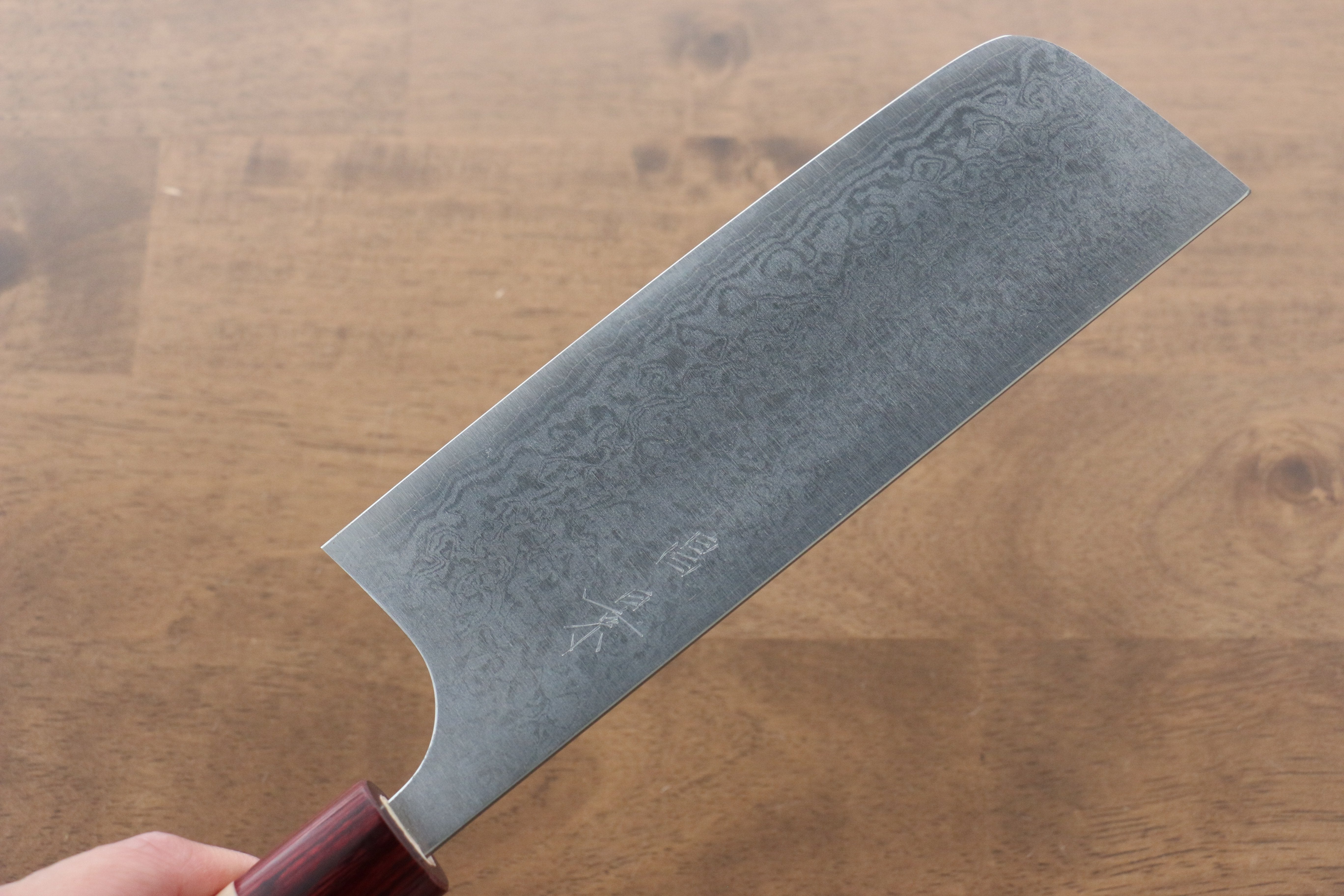 昌景 霧 VG10 大馬士革紋 菜切 170mm 木蘭 握把 - 清助刃物