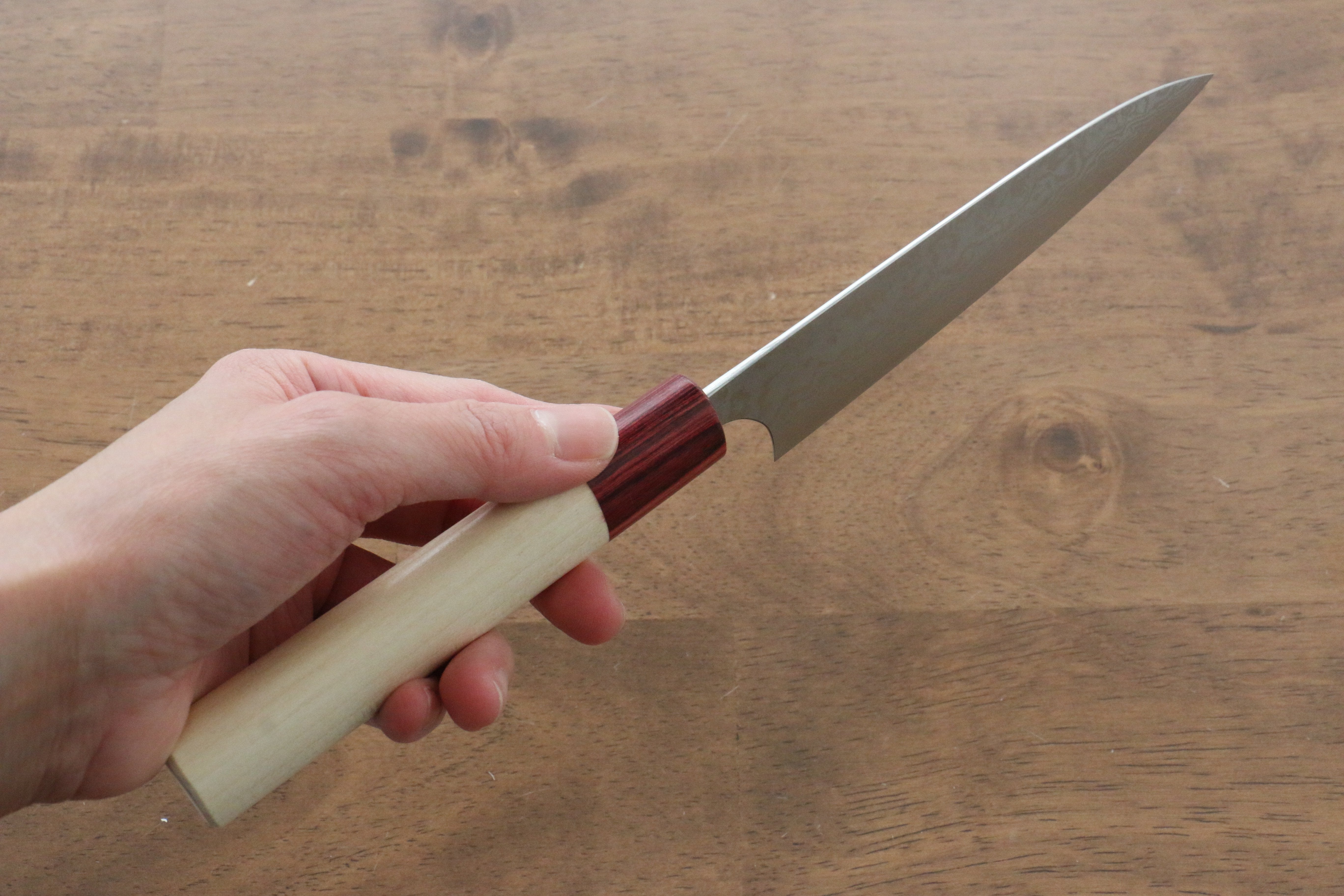 昌景 霧 VG10 大馬士革紋 多用途小刀 120mm 木蘭 握把 - 清助刃物