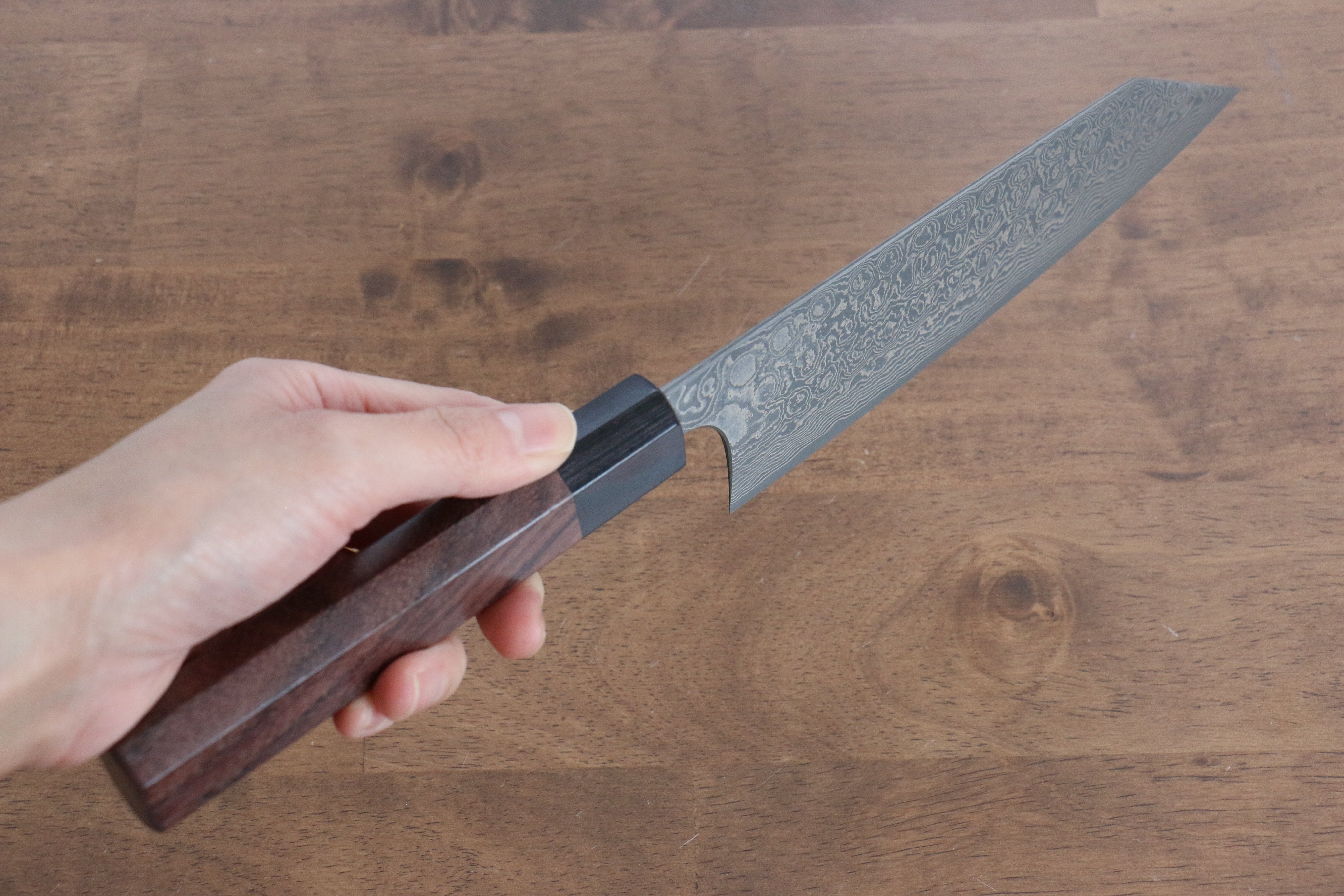 昌景 雲 VG10 大馬士革紋 文化刀 170mm 紫檀木 握把 - 清助刃物