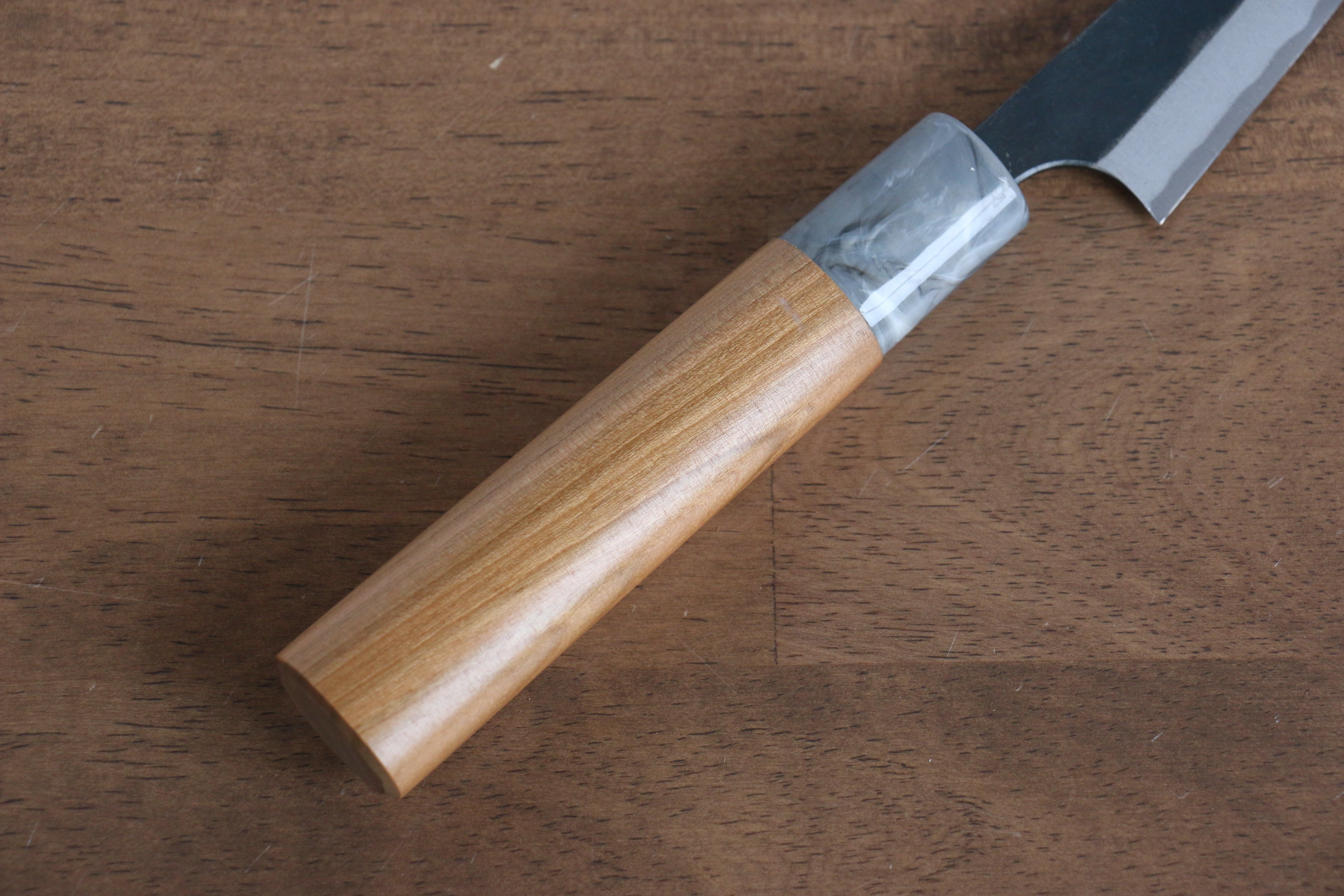 昌景 水 青鋼二號 黑打 多用途小刀 80mm 美國櫻桃木 握把 - 清助刃物