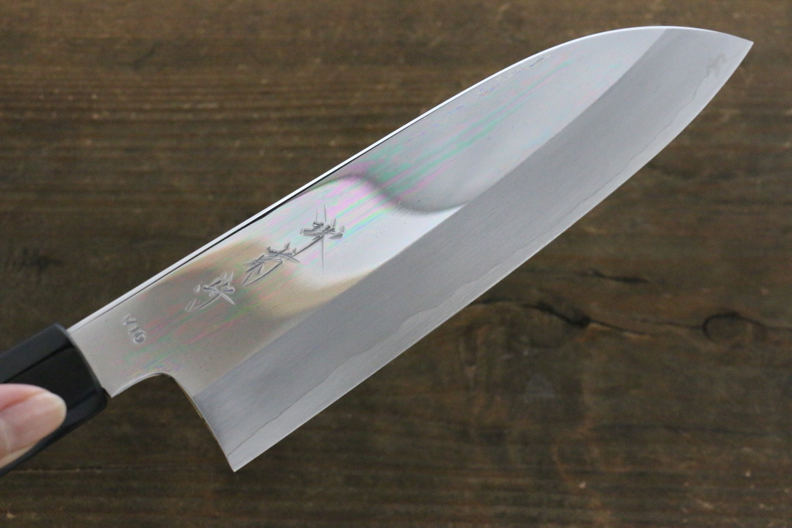 堺 菊守 VG10 鏡面處理 三德刀 180mm 黑檀握把 - 清助刃物