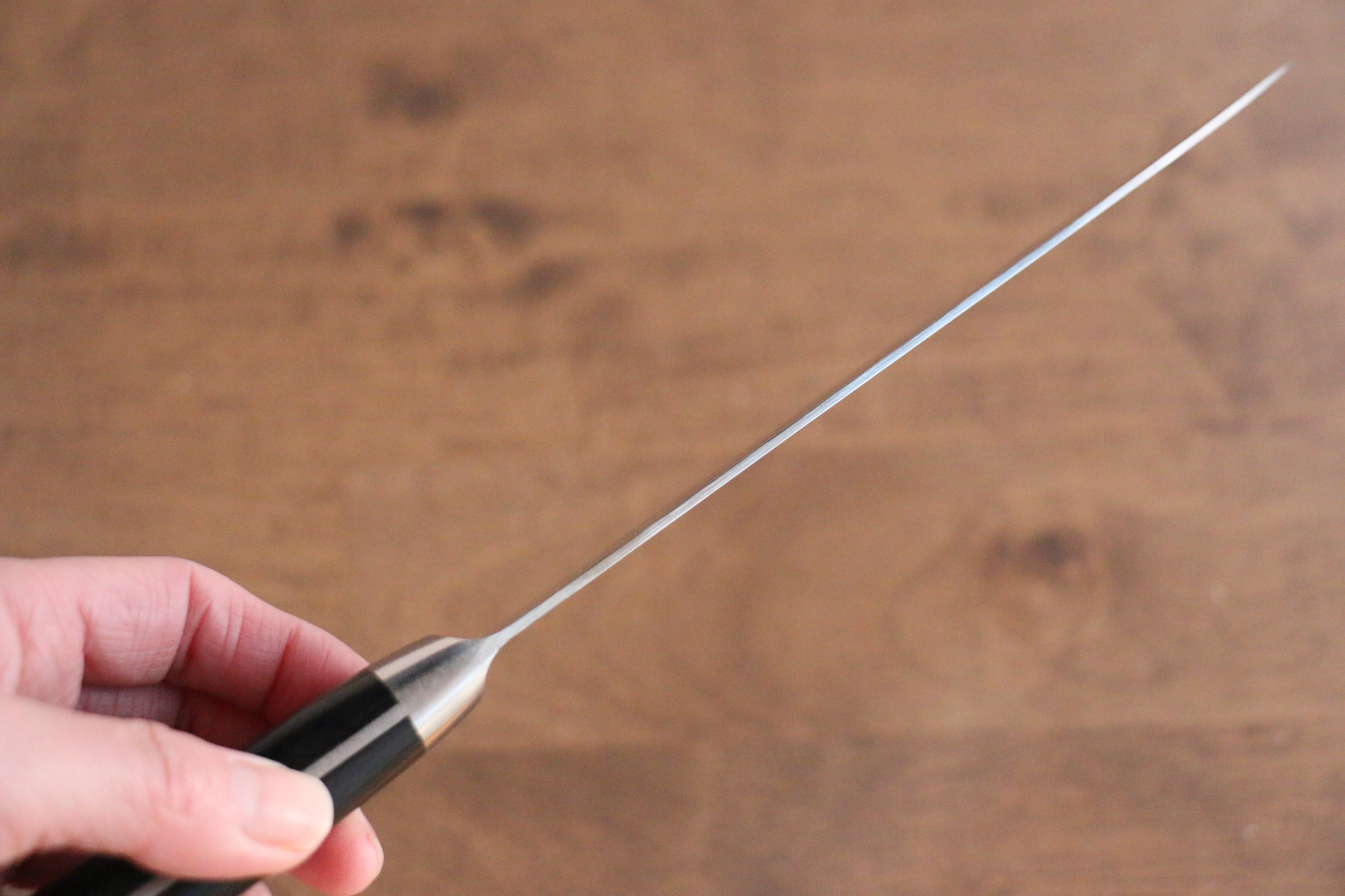 清助 鏡子 AUS10 鏡面處理 大馬士革紋 三德刀 170mm 黑合成木 握把 - 清助刃物