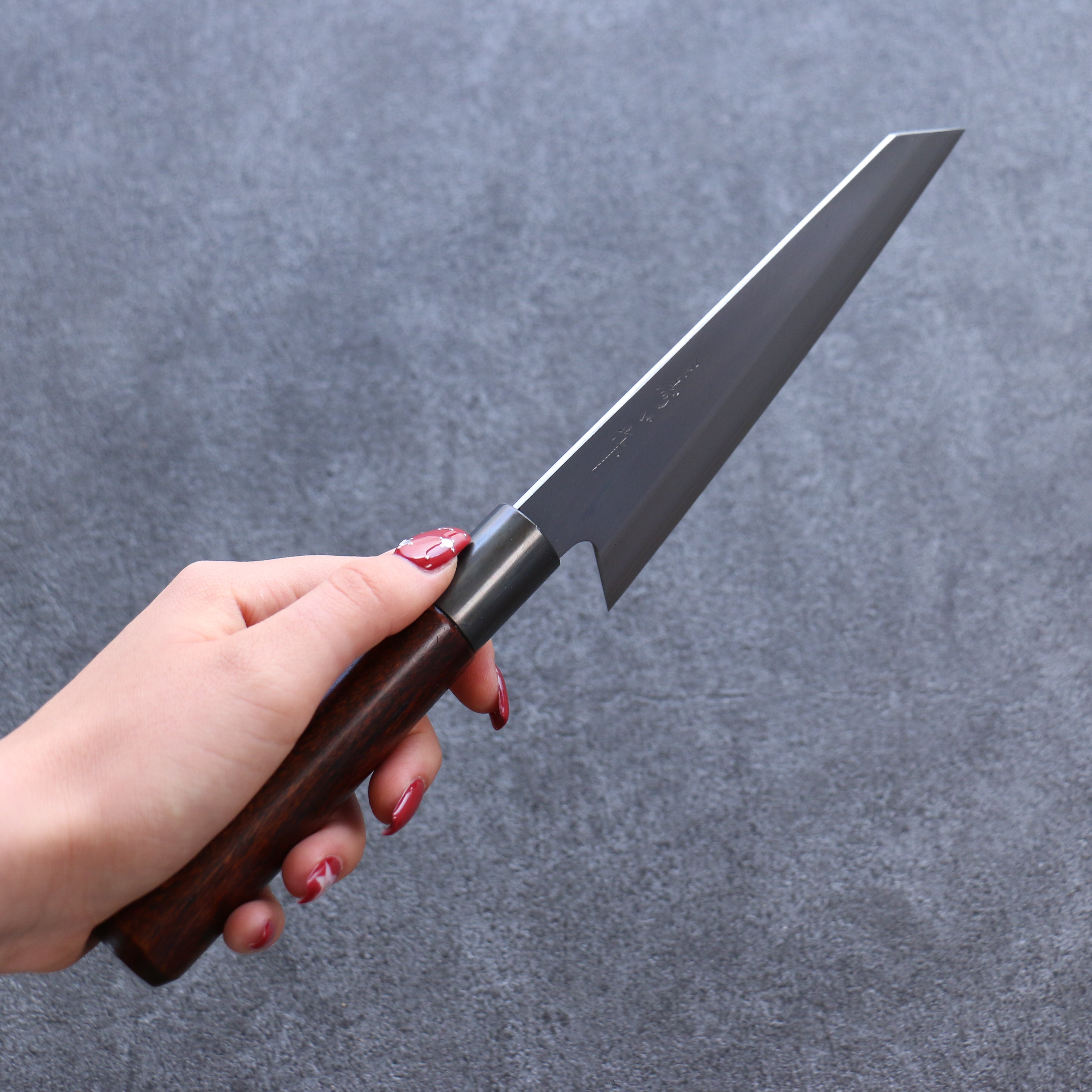 三寿ゞ (Misuzu) VG10 霞研 小文化刀 150mm 茶色漆塗 握把 - 清助刃物