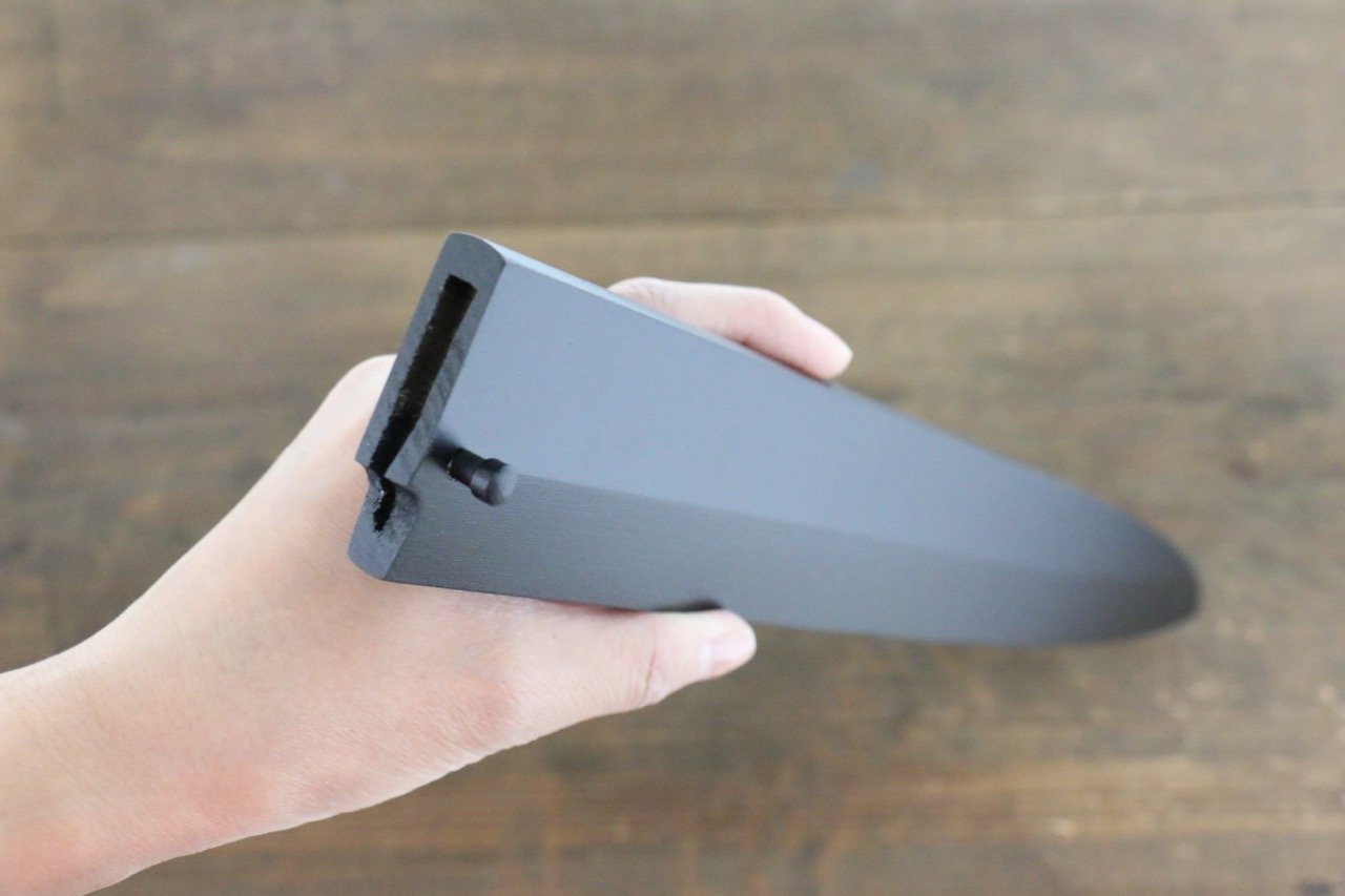 黑 木蘭 鞘 柳刃用 附合成木安全栓 300mm Kaneko - 清助刃物