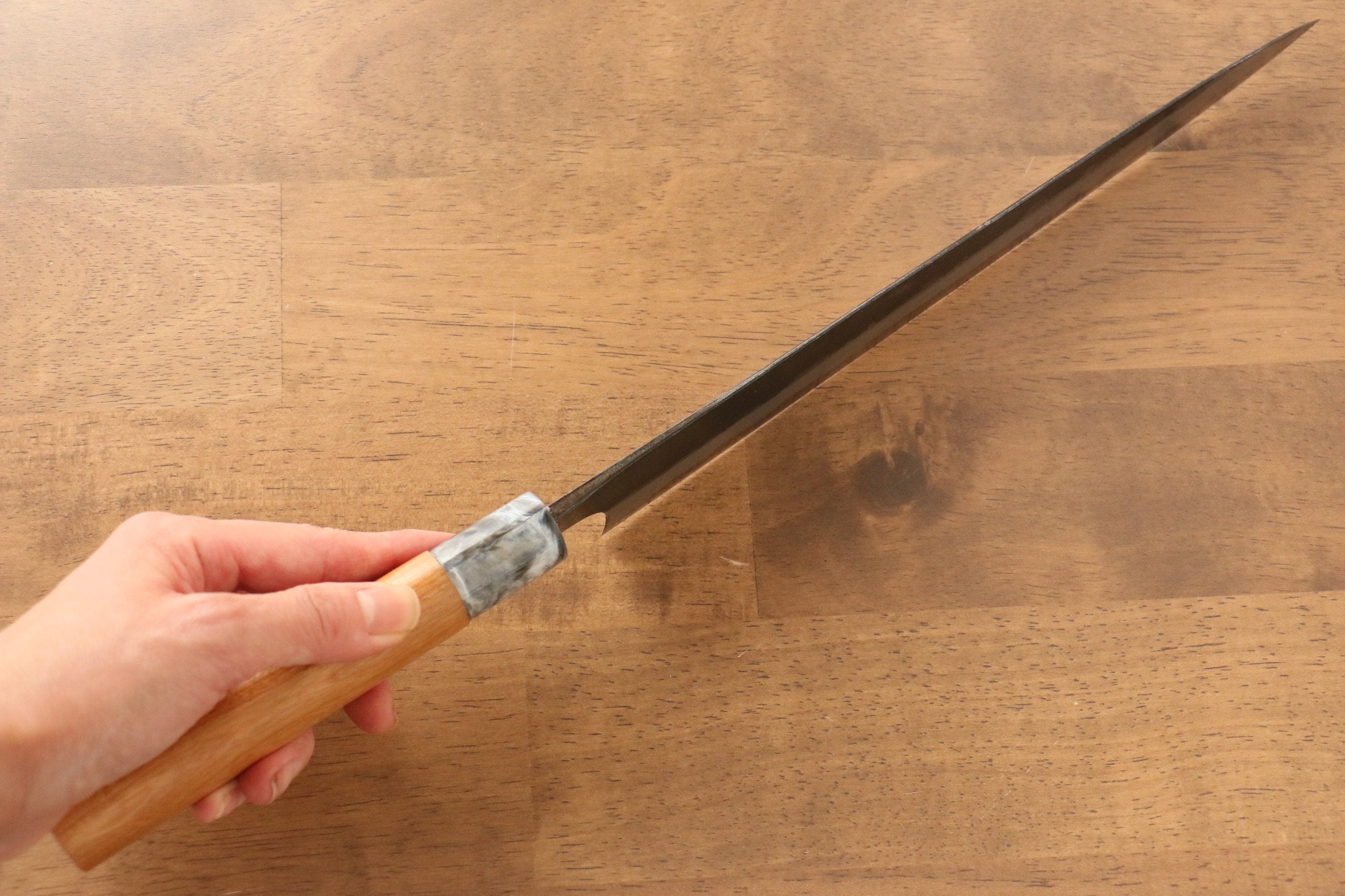 昌景 水 青鋼二號 黑打 筋引 270mm 美國櫻桃木握把 - 清助刃物