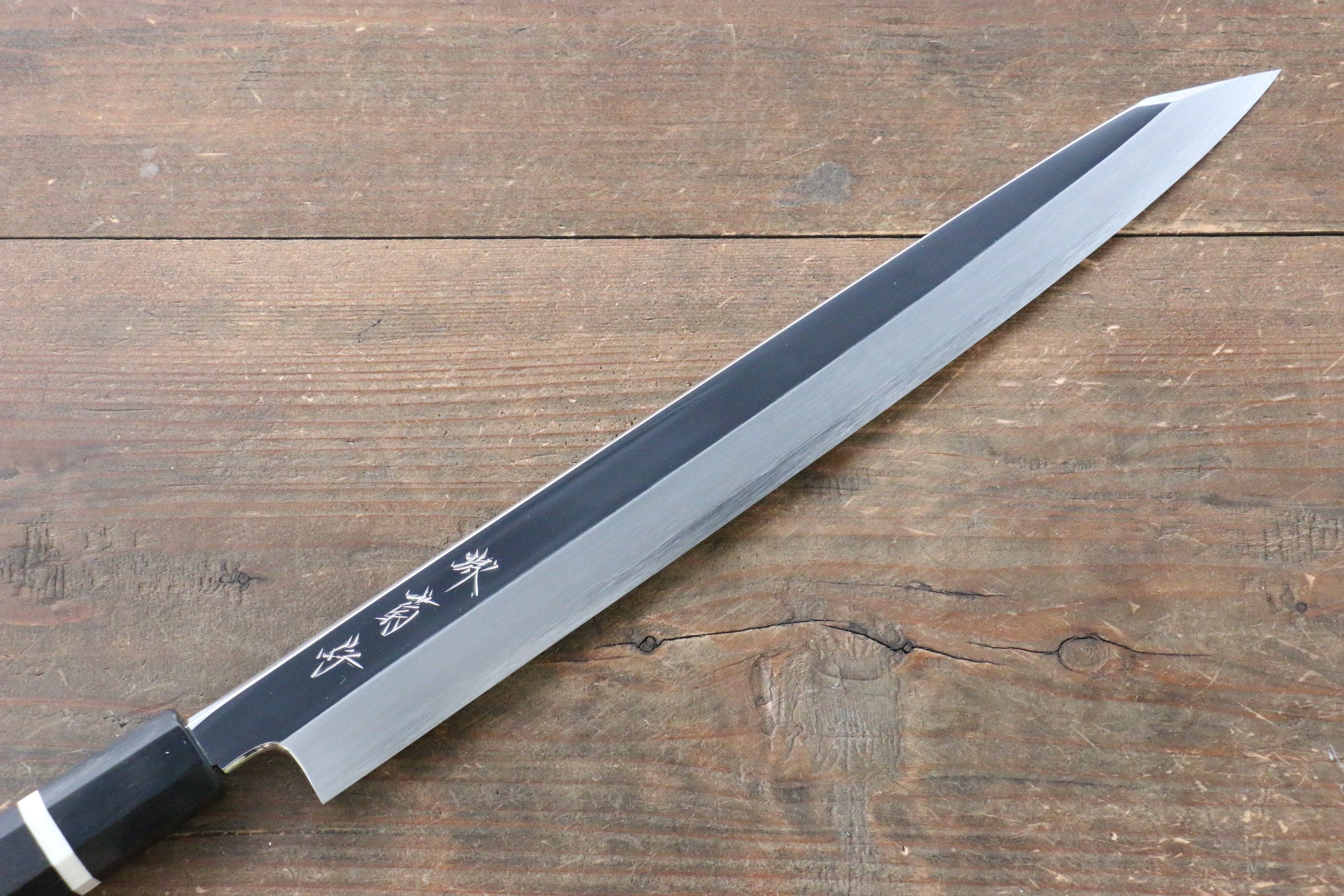 堺 菊守 SG2 鏡面處理 切付柳刃 300mm 黑檀(帶白色環型設計)握把 - 清助刃物