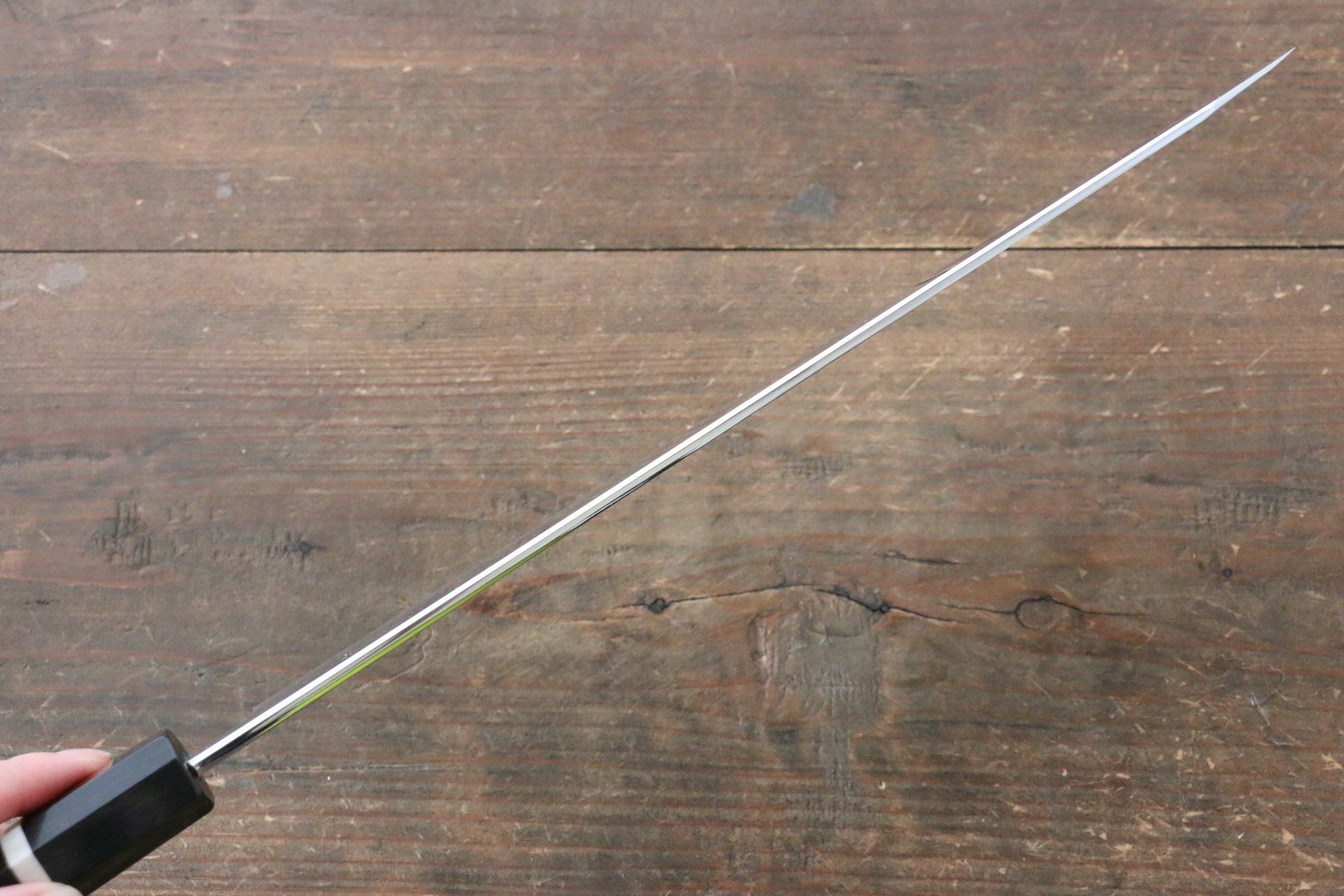 堺 菊守 SG2 鏡面處理 切付柳刃 300mm 黑檀(帶白色環型設計)握把 - 清助刃物