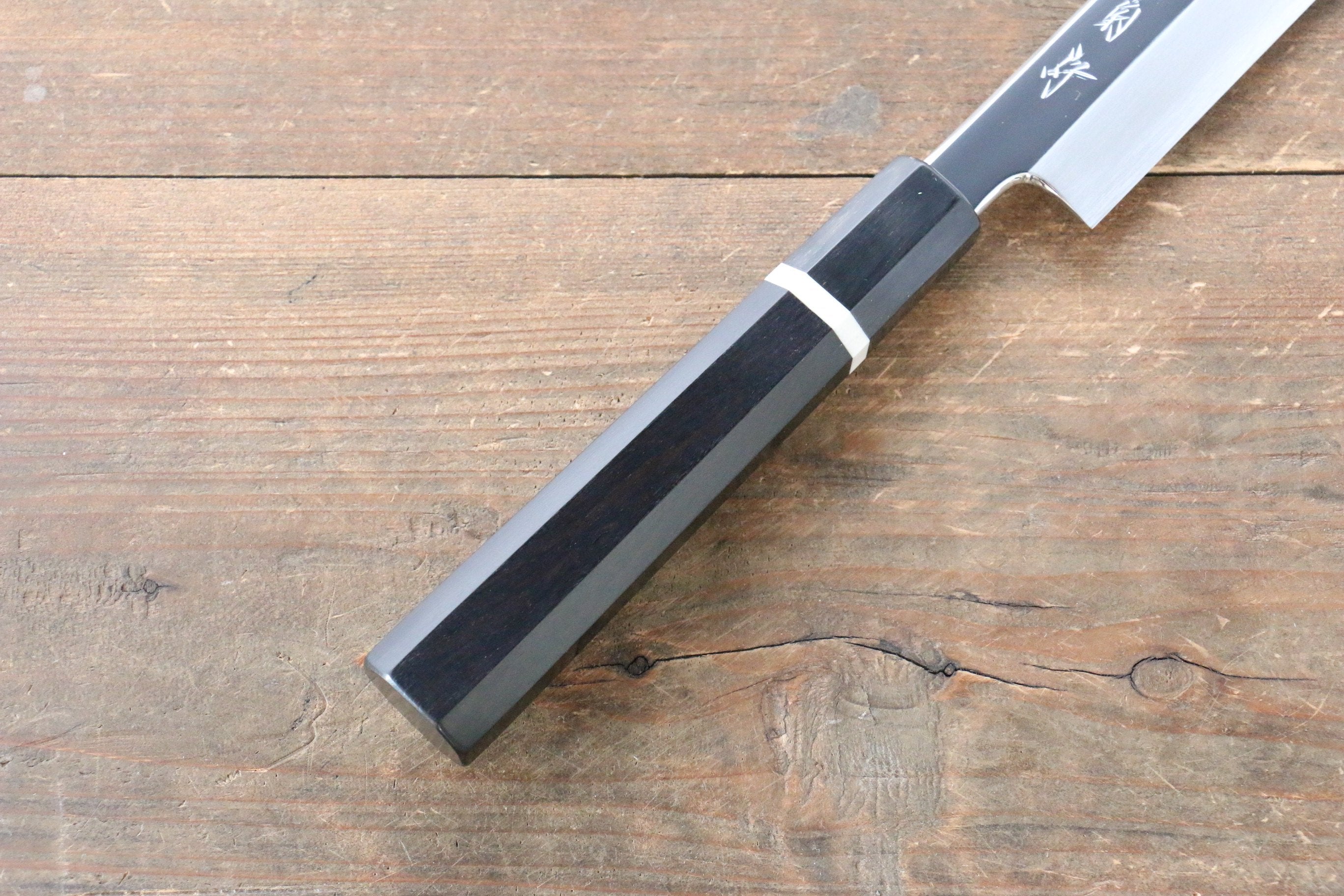 堺 菊守 SG2 鏡面處理 切付柳刃 300mm 黑檀(帶白色環型設計)握把 - 清助刃物