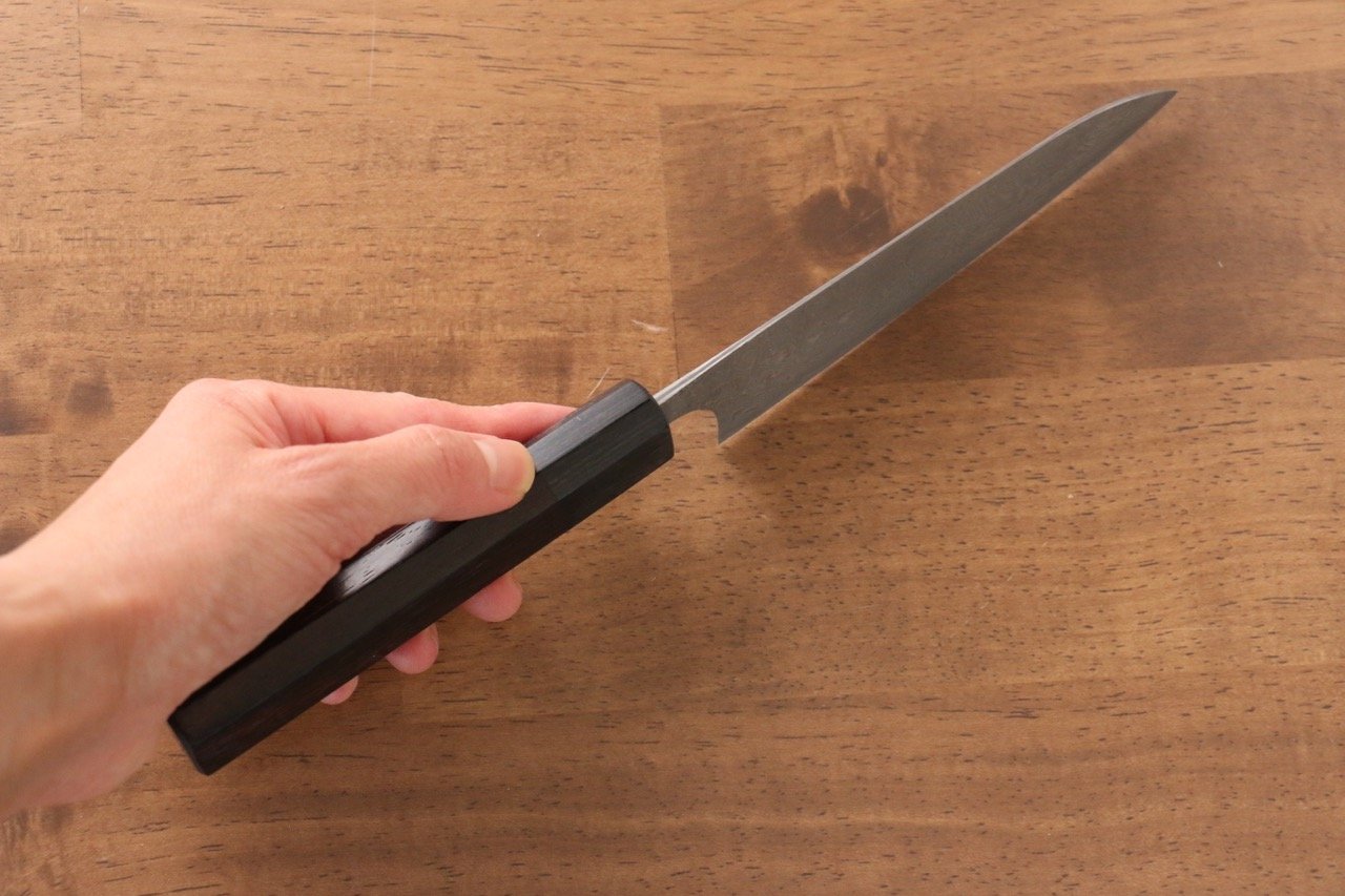 昌景 雲 VG10 大馬士革紋 多用途小刀 120mm 紫檀木 握把 - 清助刃物