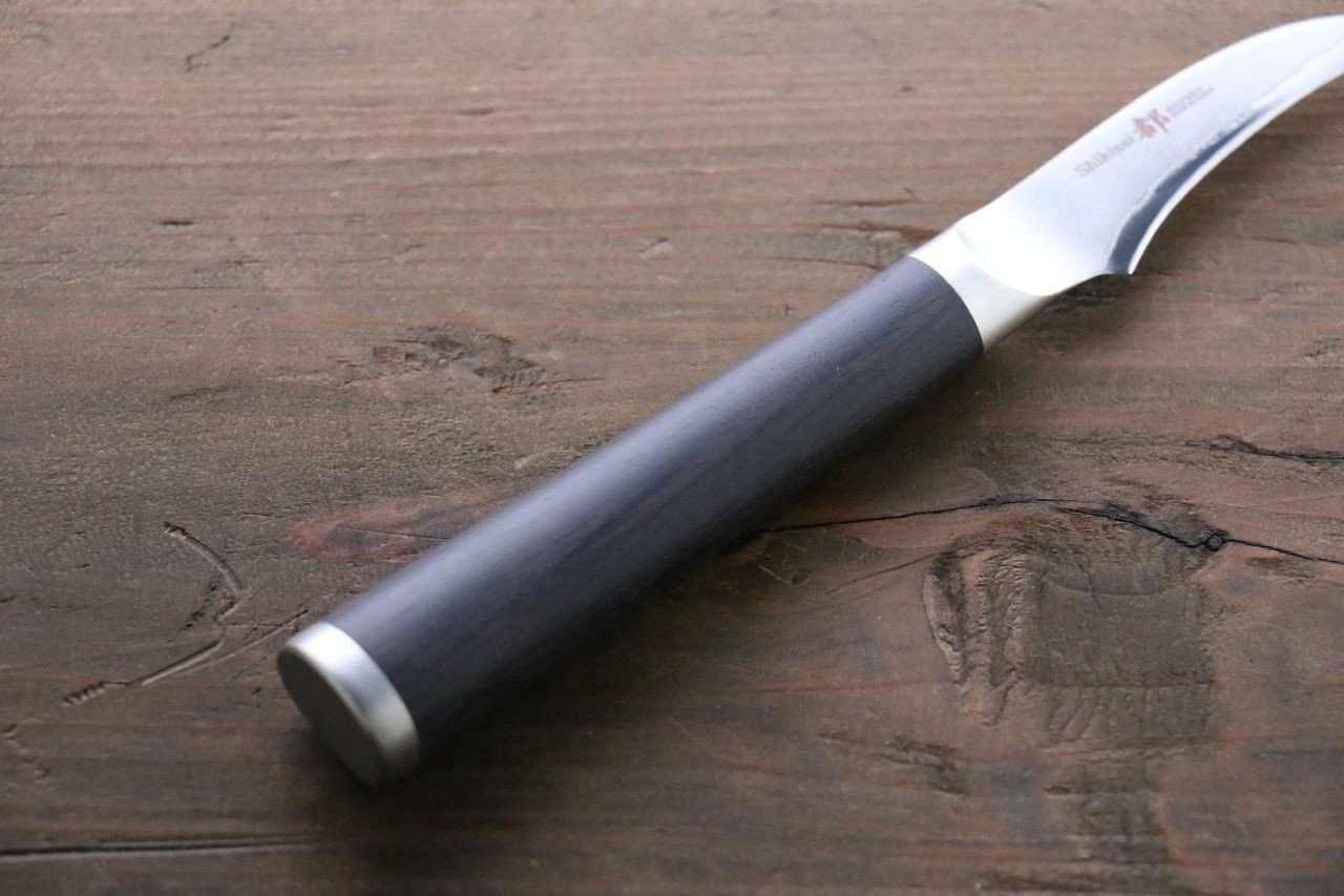 志津匠 都 AUS8 33層大馬士革紋 剝皮刀 65mm 握把 - 清助刃物