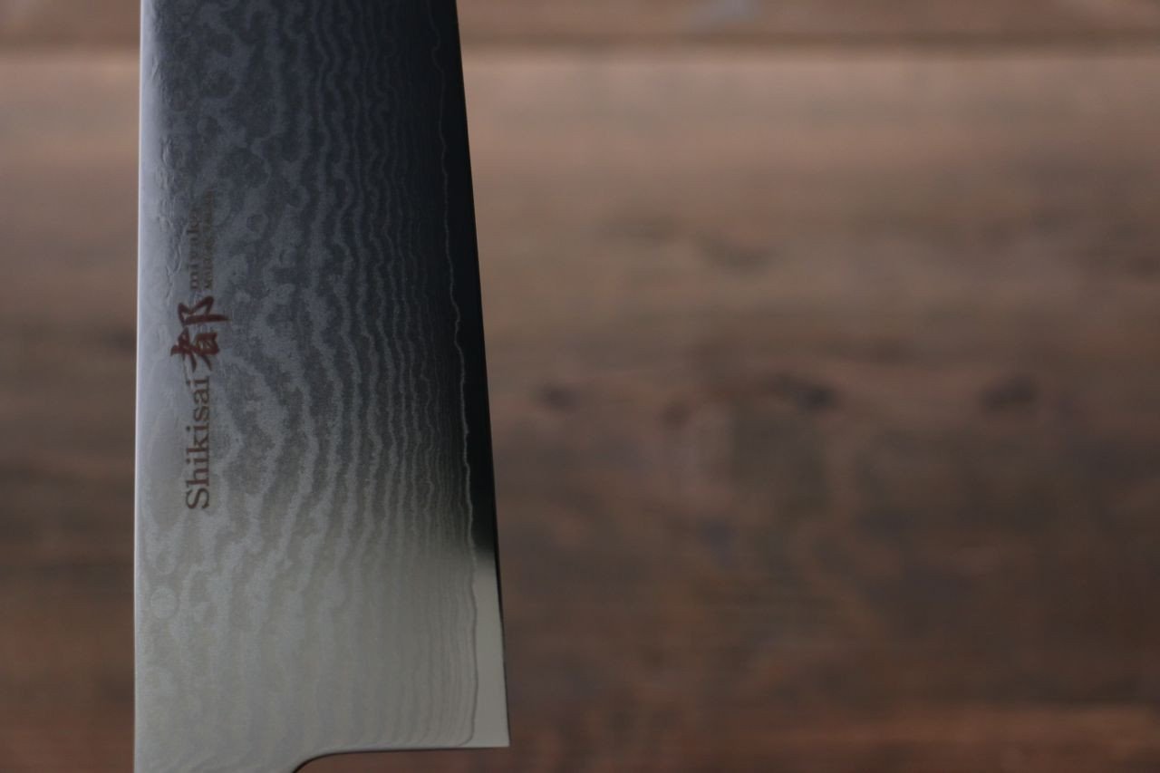 志津匠 都 AUS8 33層大馬士革紋 牛刀 240mm 握把 - 清助刃物