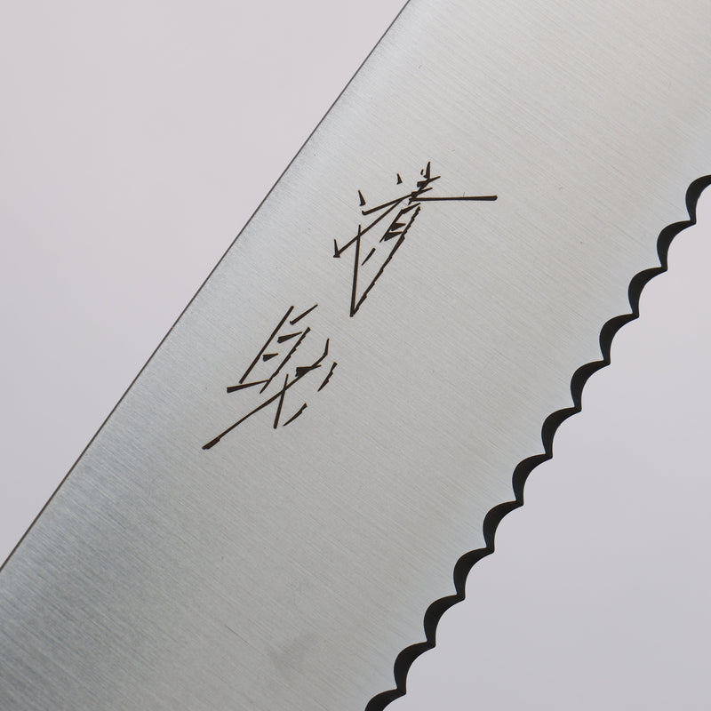 清助 不鏽鋼 麵包刀  240mm 紅合成木 握把 - 清助刃物