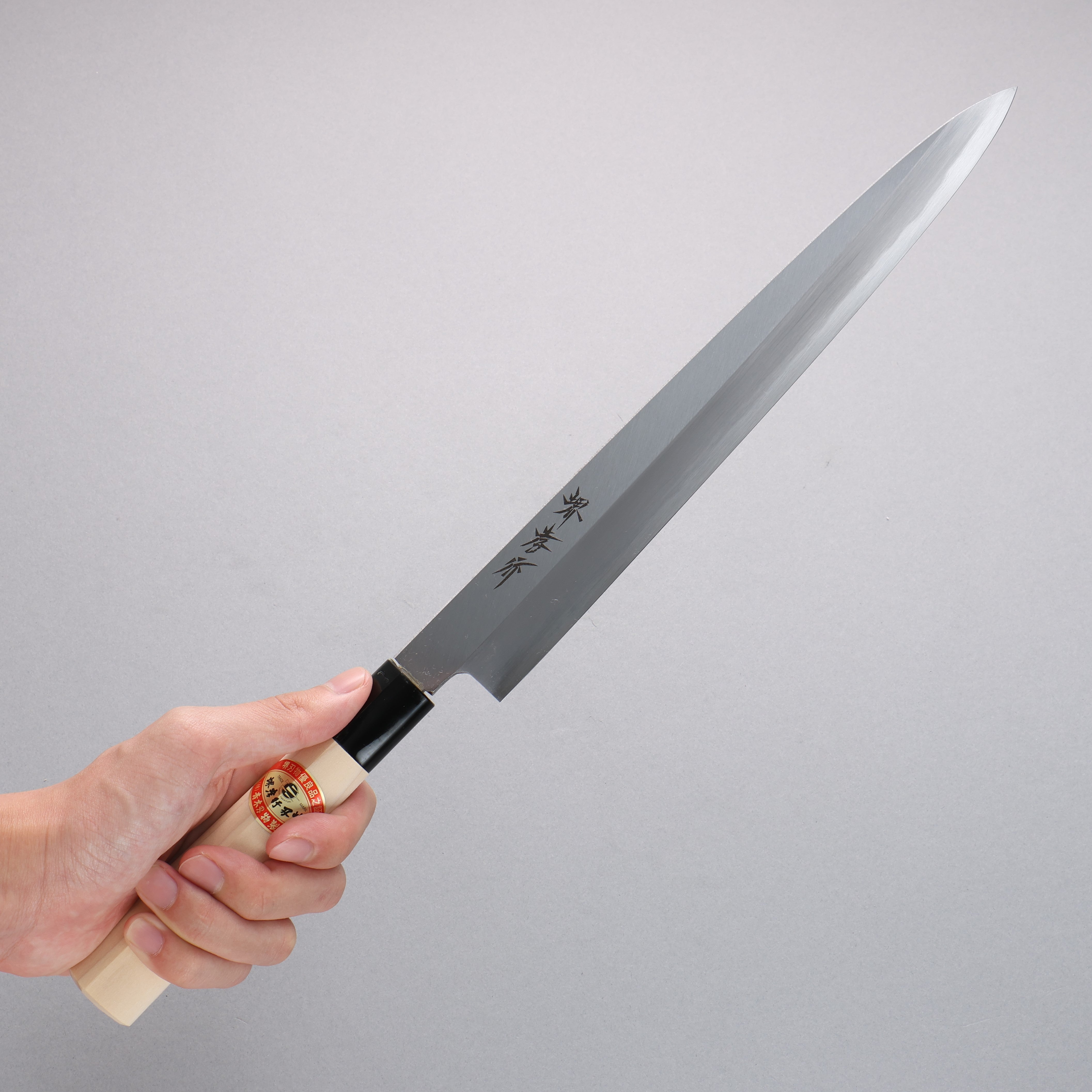 堺 孝行 霞 白鋼 柳刃 木蘭握把 - 清助刃物