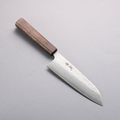 清助 不鏽鋼 440C 鎚目 大馬士革紋 三德刀 170mm 橡木 握把 - 清助刃物