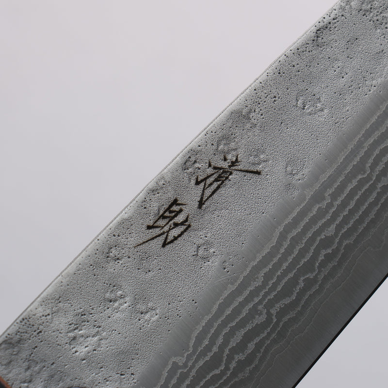 清助 不鏽鋼 440C 鎚目 大馬士革紋 三德刀 170mm 橡木 握把 - 清助刃物