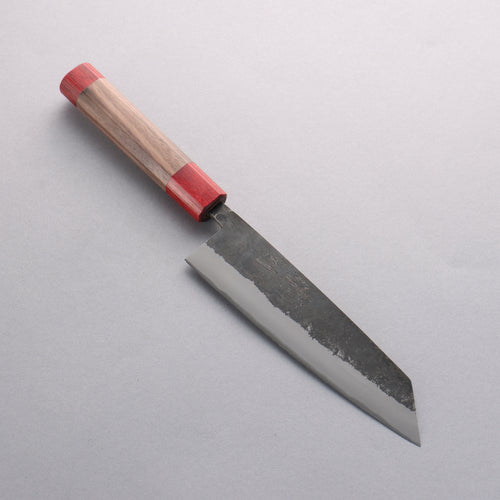 清助 Kurumi 青鋼 黑打 文化刀 180mm 核桃木（兩側帶紅色環型設計） 握把 - 清助刃物