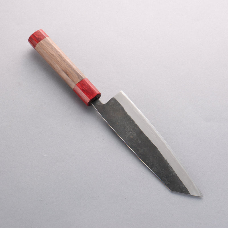 清助 Kurumi 青鋼 黑打 文化刀 180mm 核桃木（兩側帶紅色環型設計） 握把 - 清助刃物