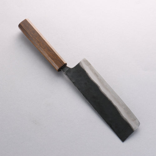 進藤 恭平 青鋼 黑打 菜切 170mm 櫟木漆塗 握把 - 清助刃物