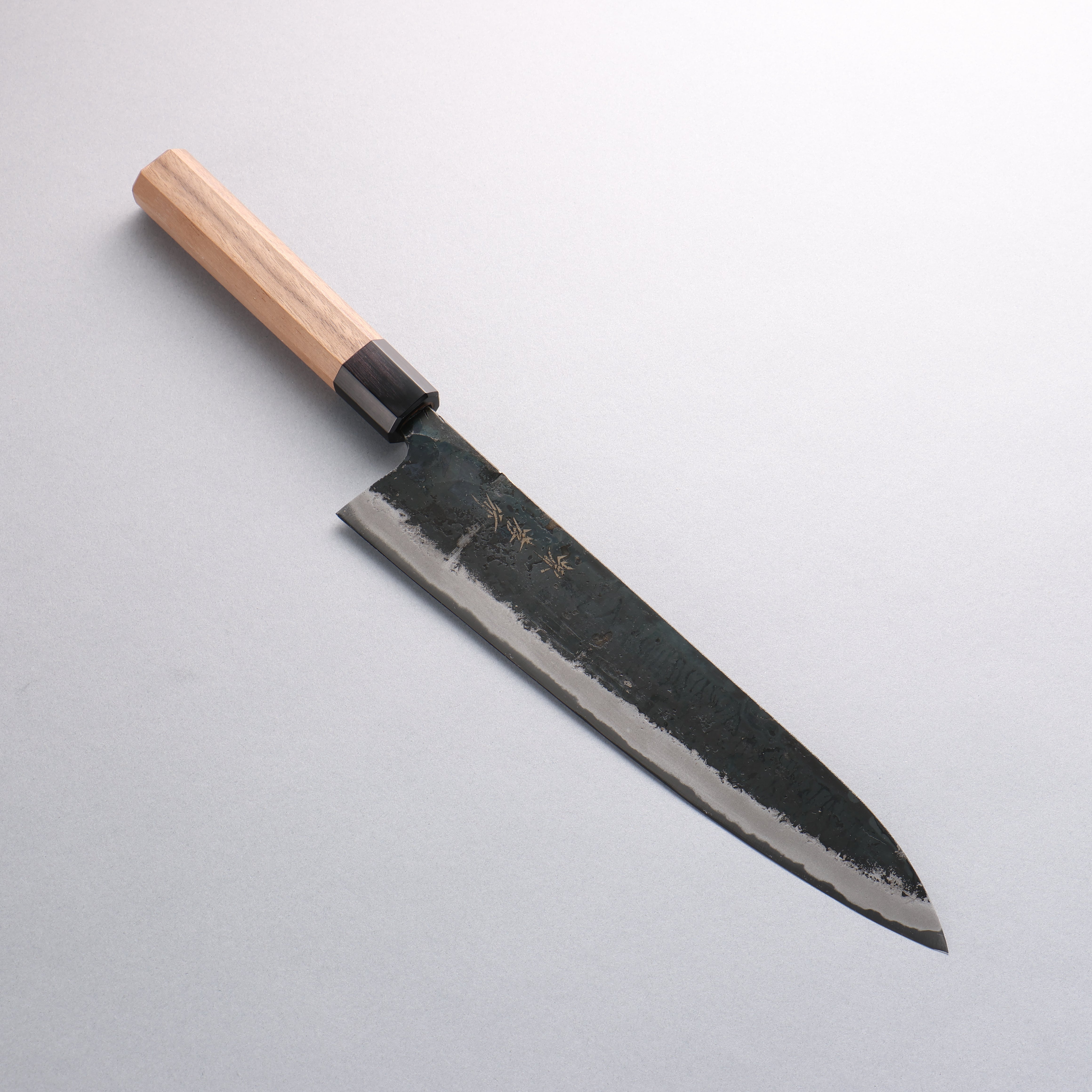堺孝行青鋼二號黑打牛刀240mm 核桃木握把