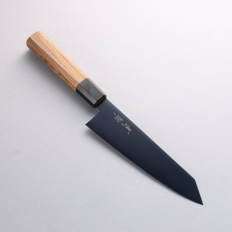 清助 SK-85鋼 離子鍍 切付三德刀 180mm 柚木 (口輪：黑塑膠) 握把 - 清助刃物