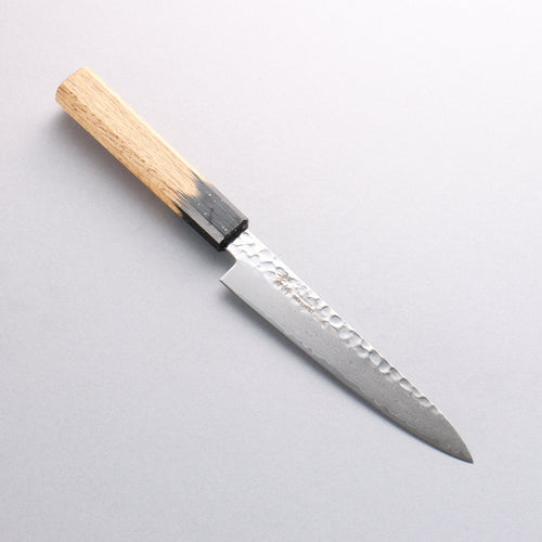 堺 孝行 VG10 33層大馬士革紋 多用途小刀 150mm 櫟木漆塗（黑伸）握把 - 清助刃物